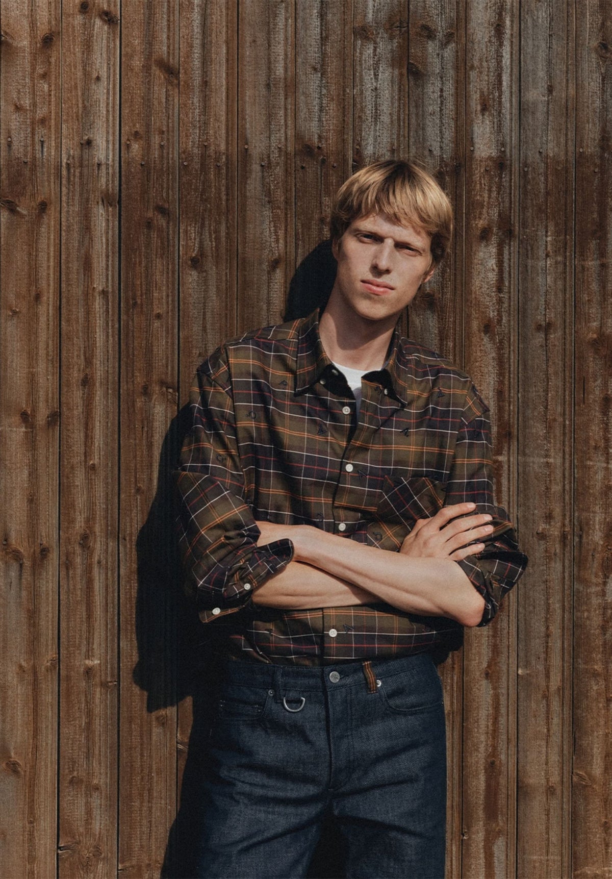Monogramm- und Tartanhemd A.P.C X Barbour