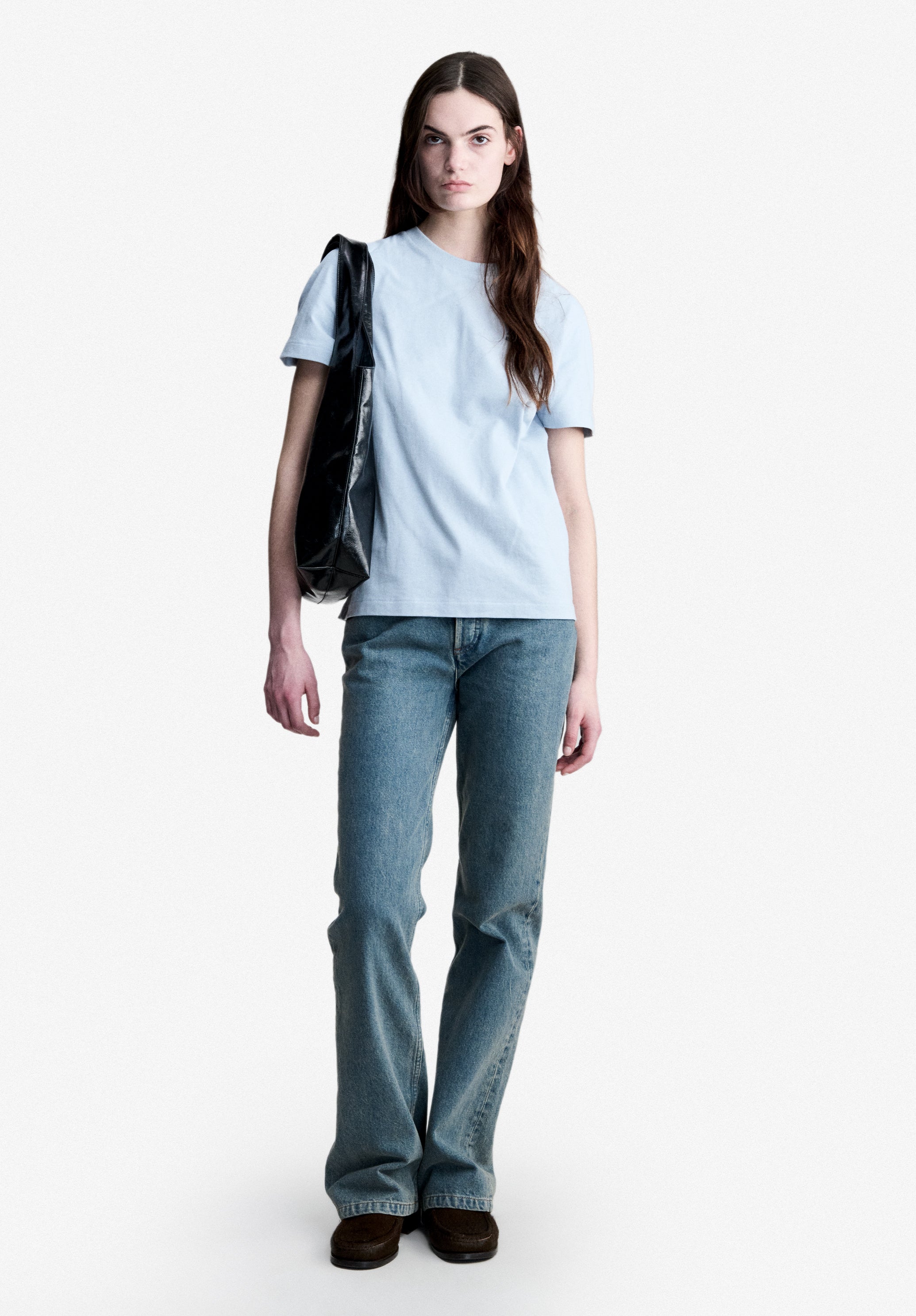 Grey-blue T-shirt with A.P.C. Rue Madame logo - 1
