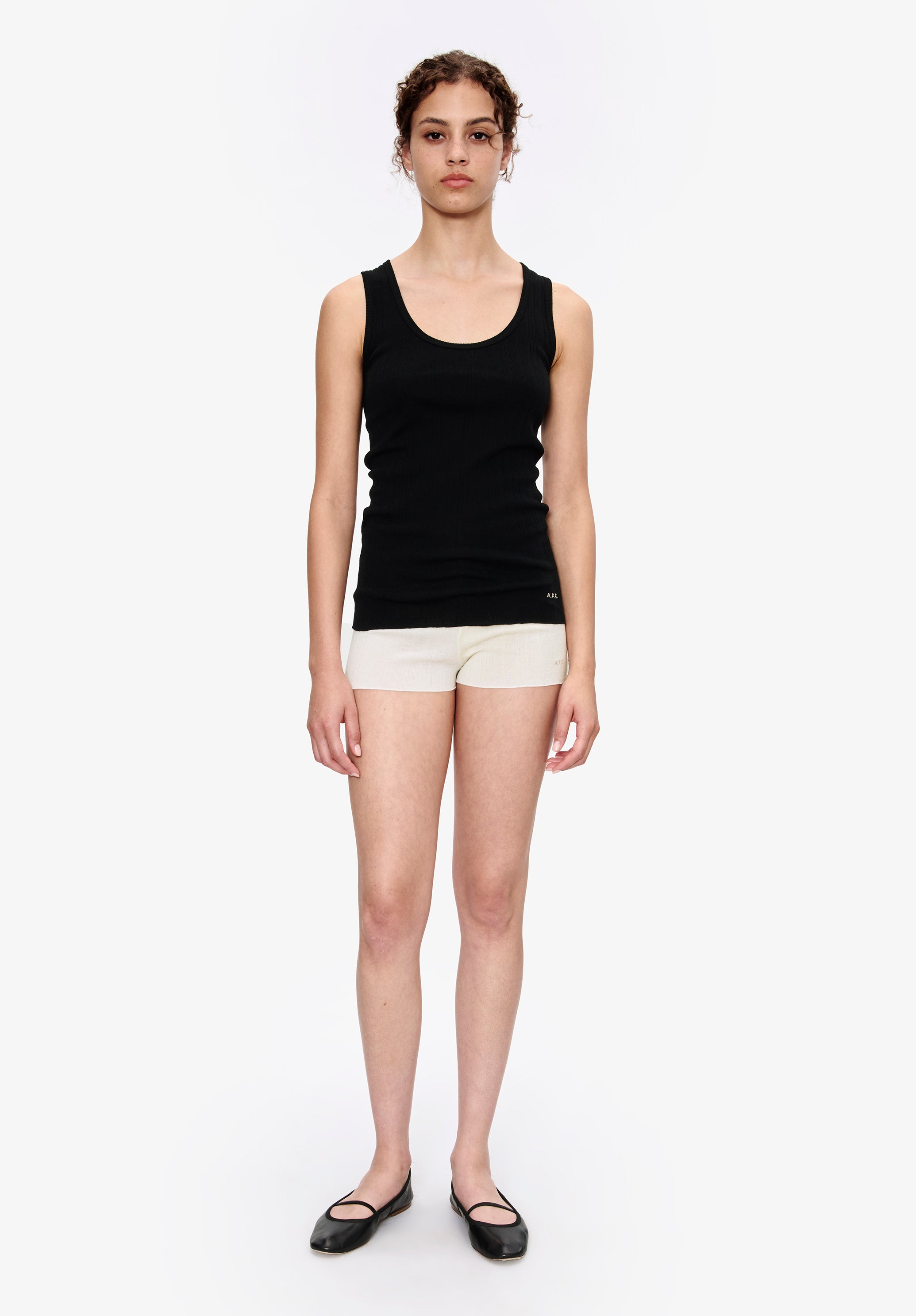 Fitted Lisle thread tank top - 1