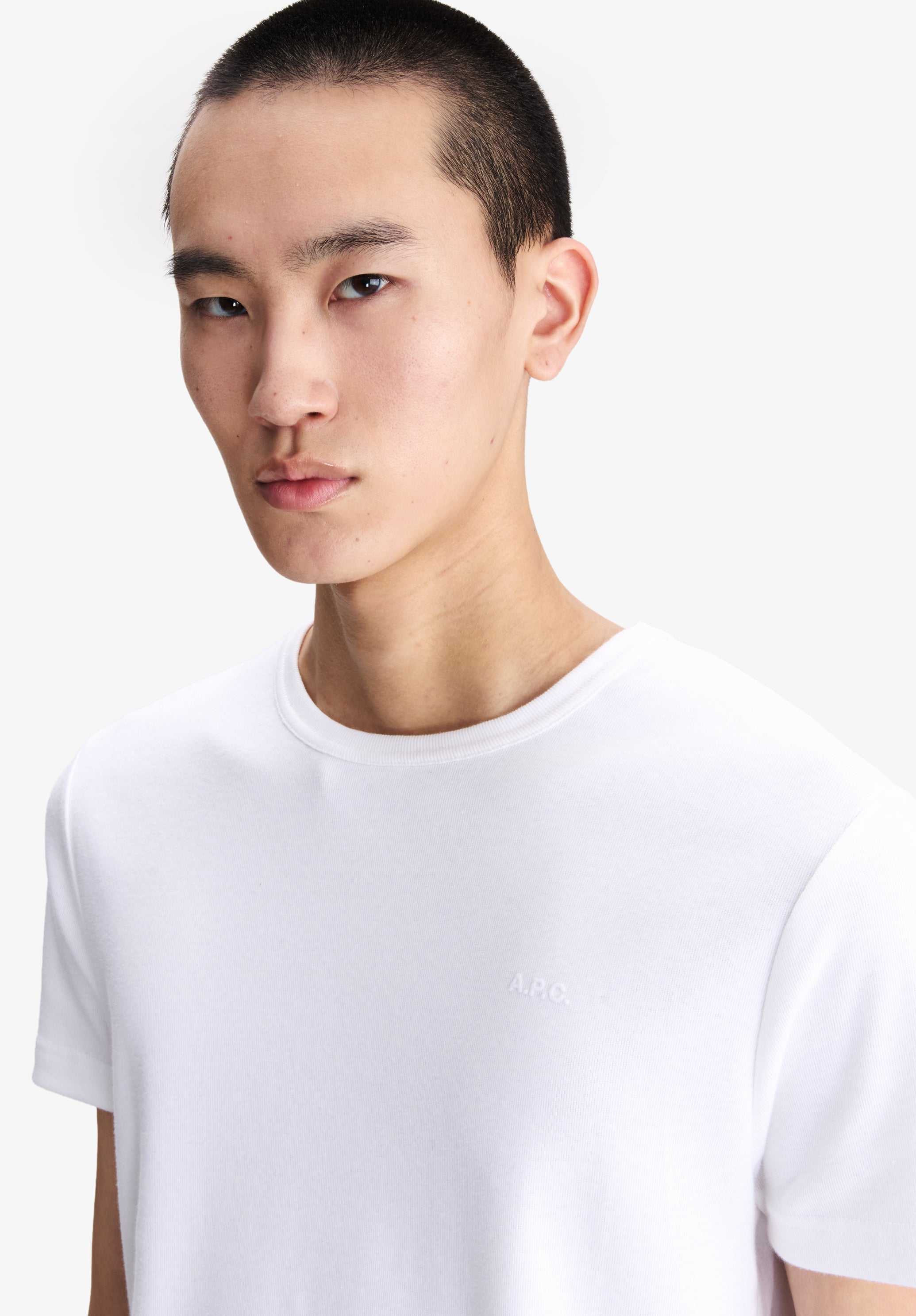 White t-shirt with A.P.C. micro-logo - 3