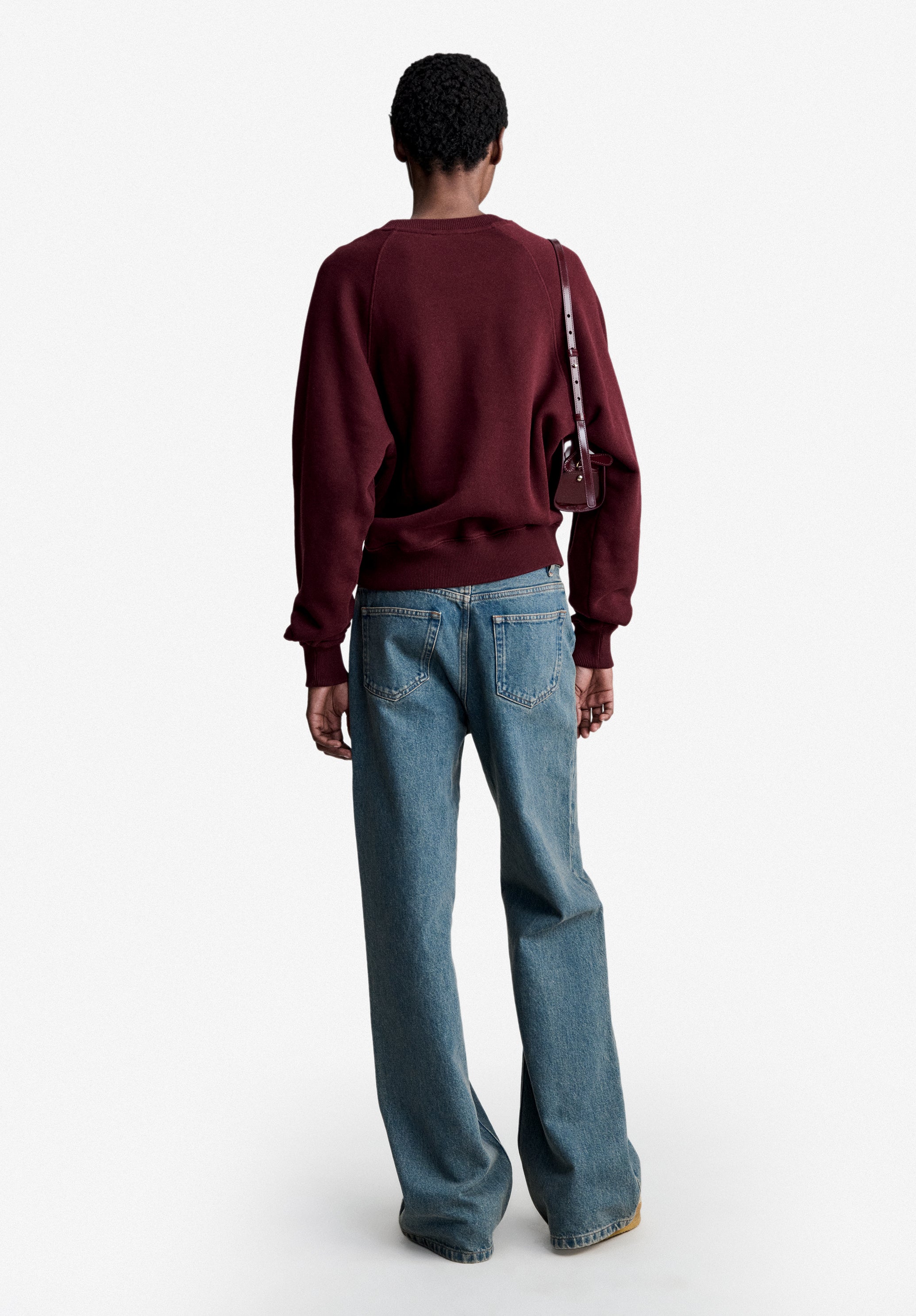 Burgundy sweatshirt with raglan sleeves - 2