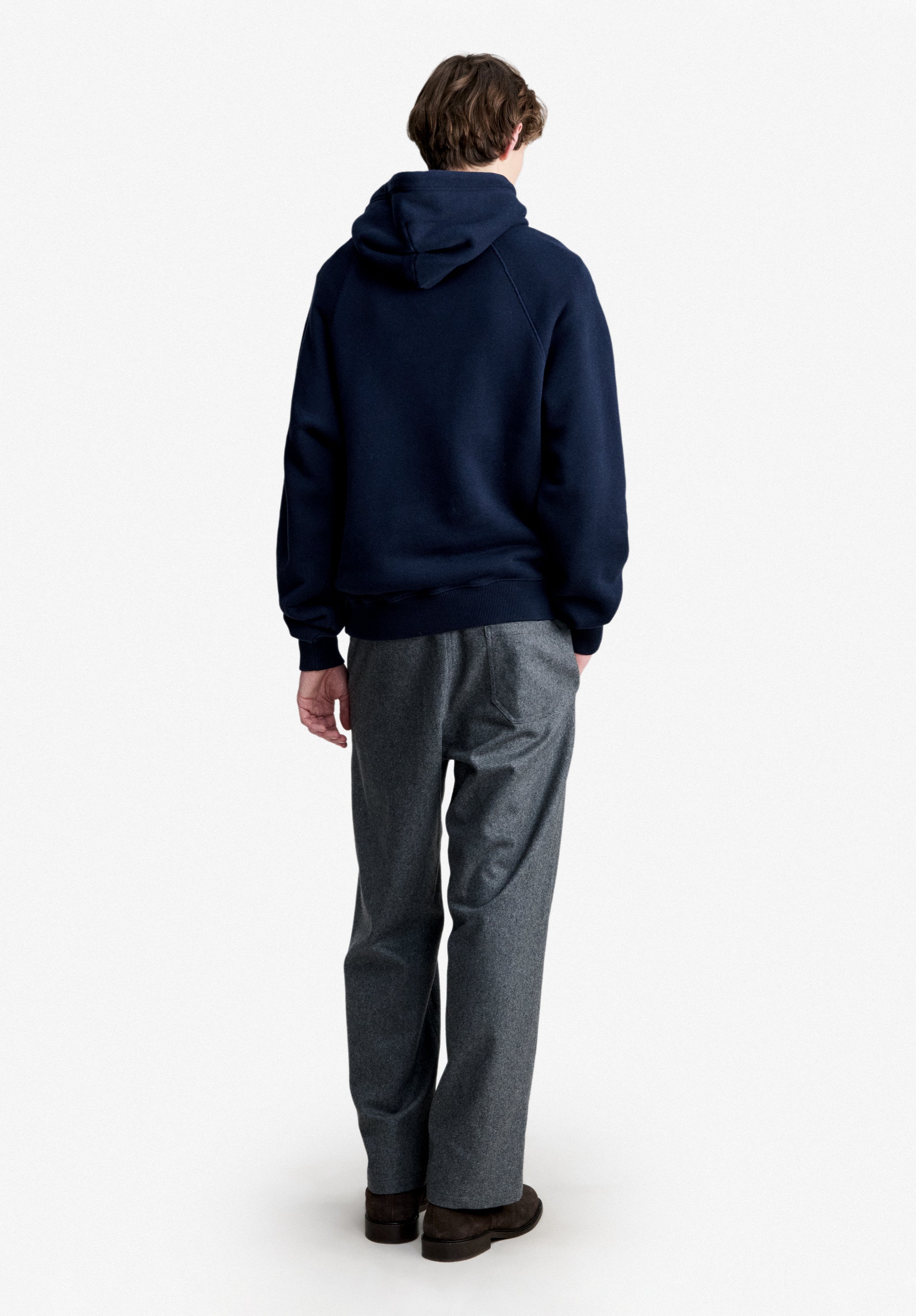 Navy blue hoodie with raglan sleeves - 2