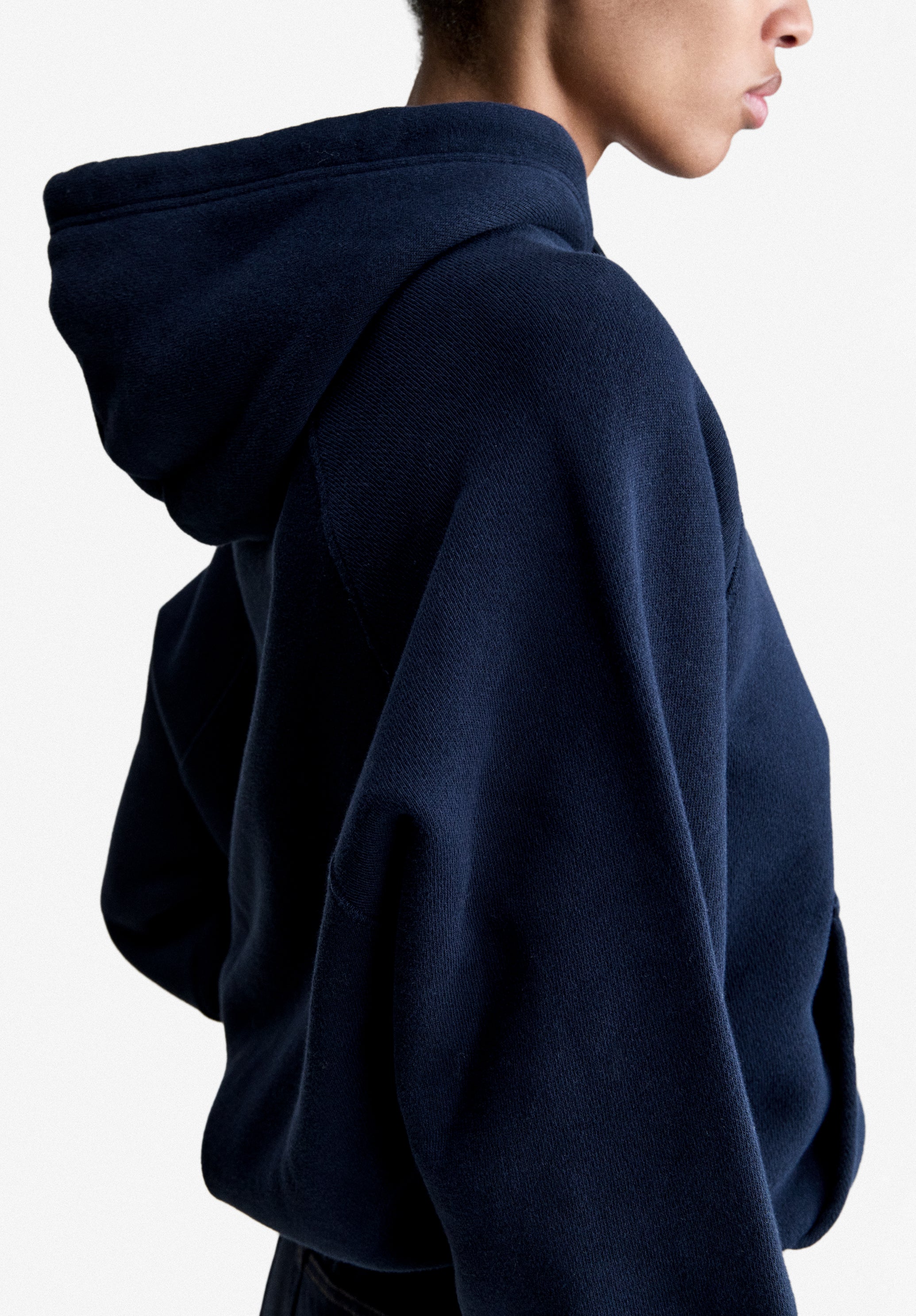 Navy blue hoodie with raglan sleeves - 6