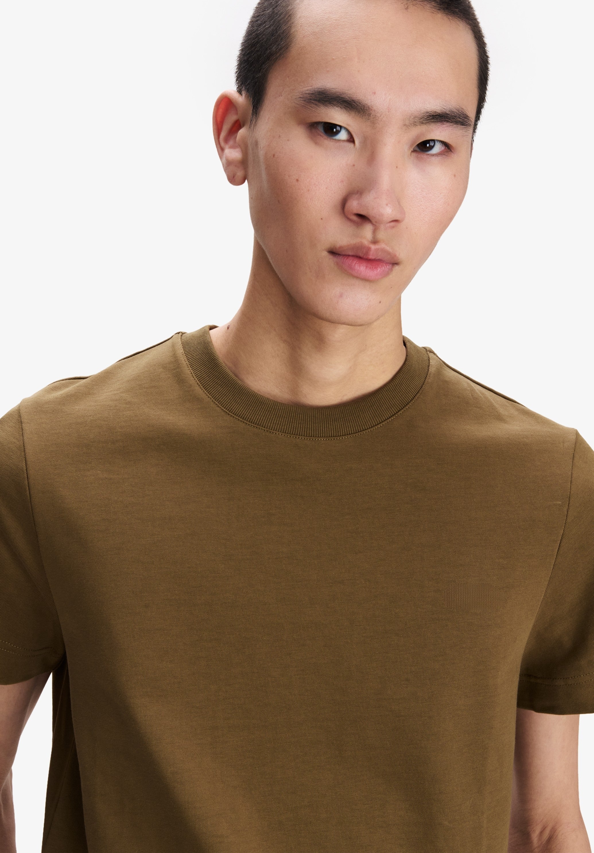 Khaki organic cotton T-shirt - 3