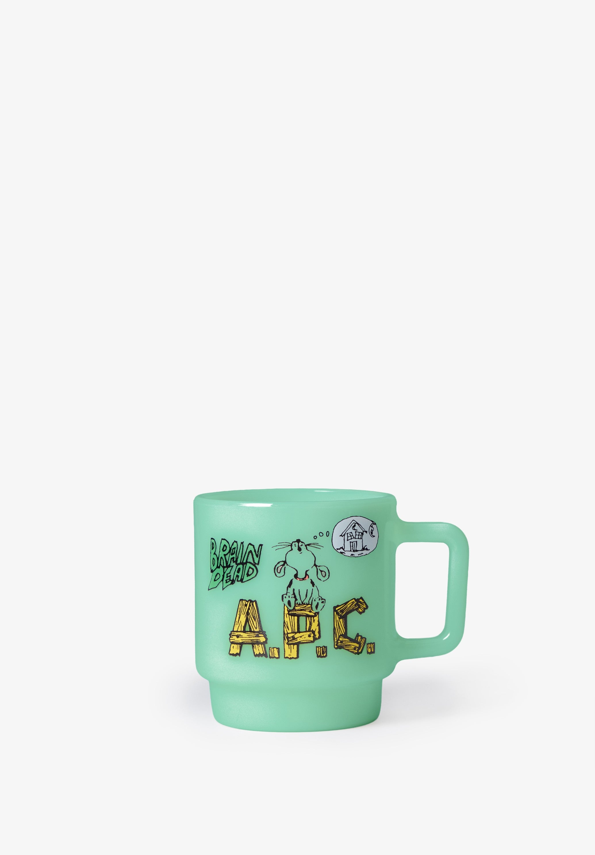 A.P.C. x Brain Dead Becher aus Milchglas