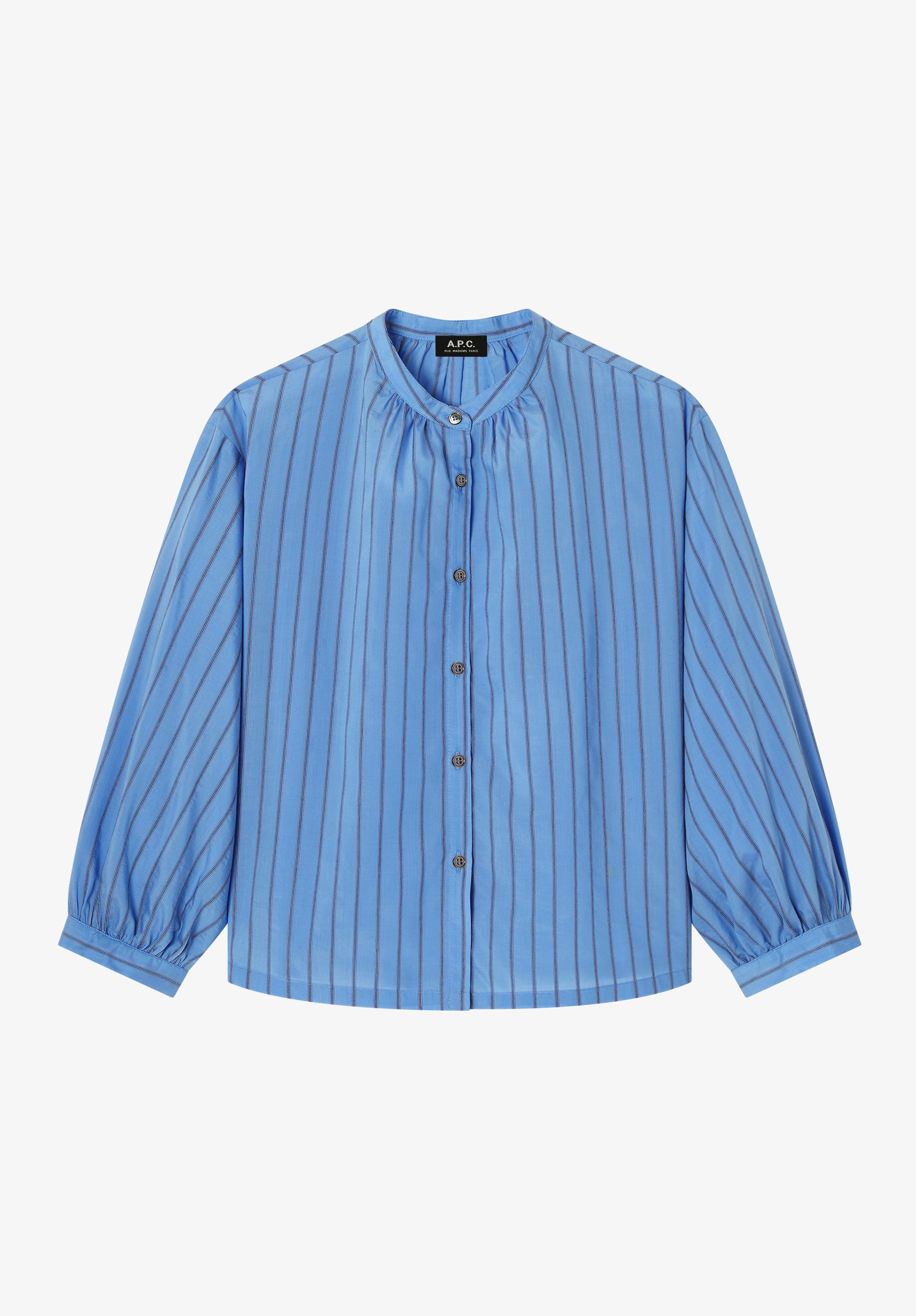 Light blue stand up collar blouse - 0