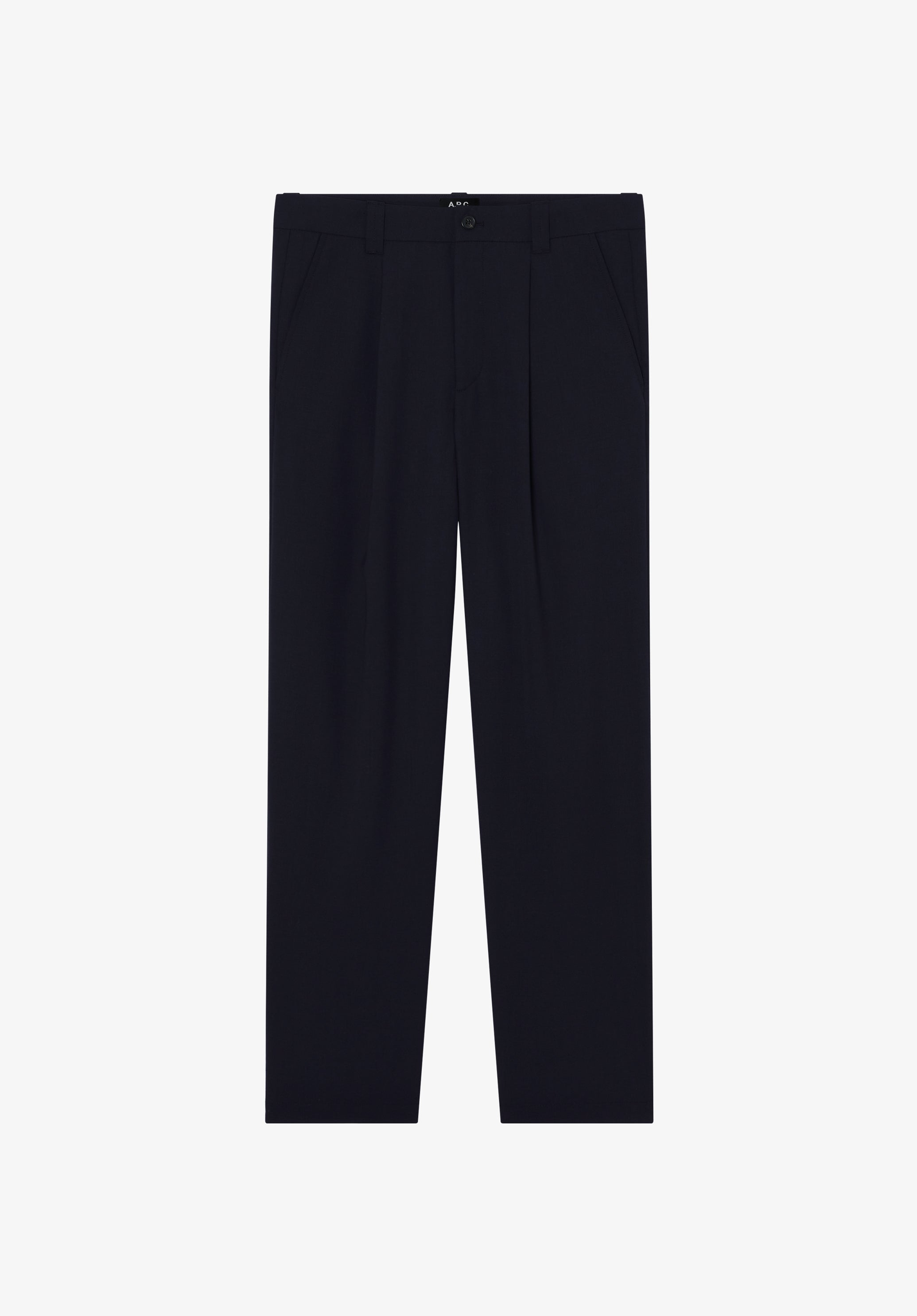 Loose navy blue canvas barrel trousers - 0
