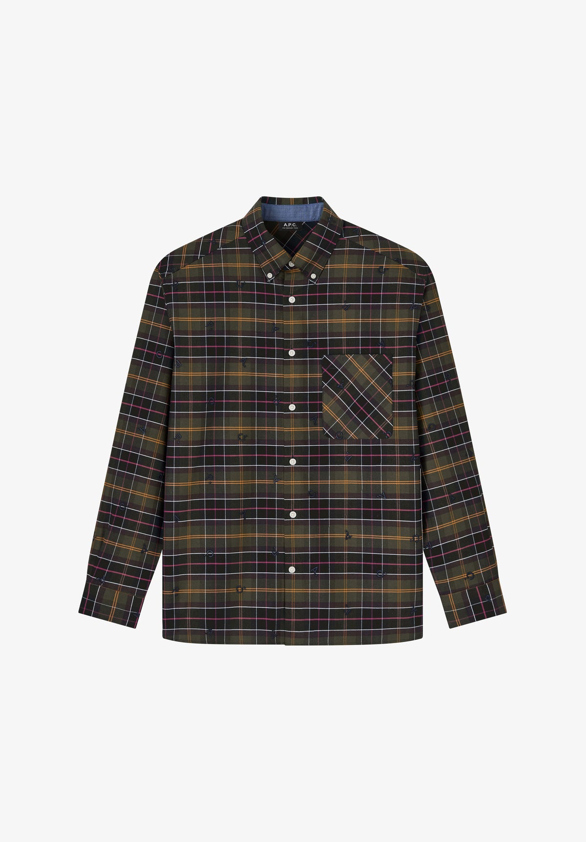 Monogramm- und Tartanhemd A.P.C X Barbour