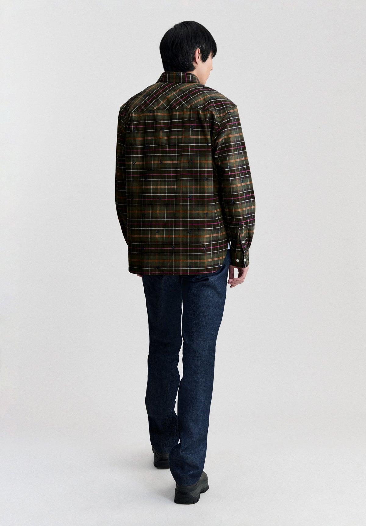 Monogramm- und Tartanhemd A.P.C X Barbour