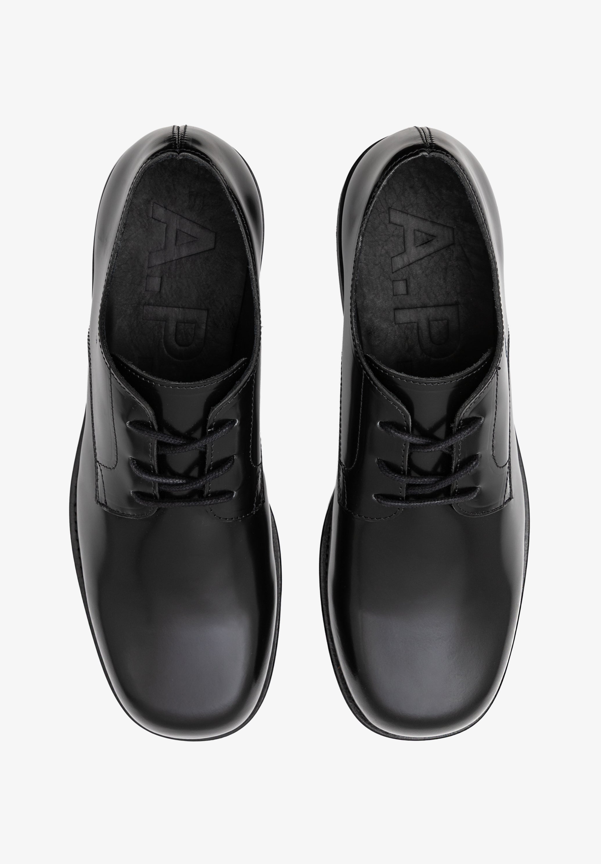 Glazed leather derbies. - 3