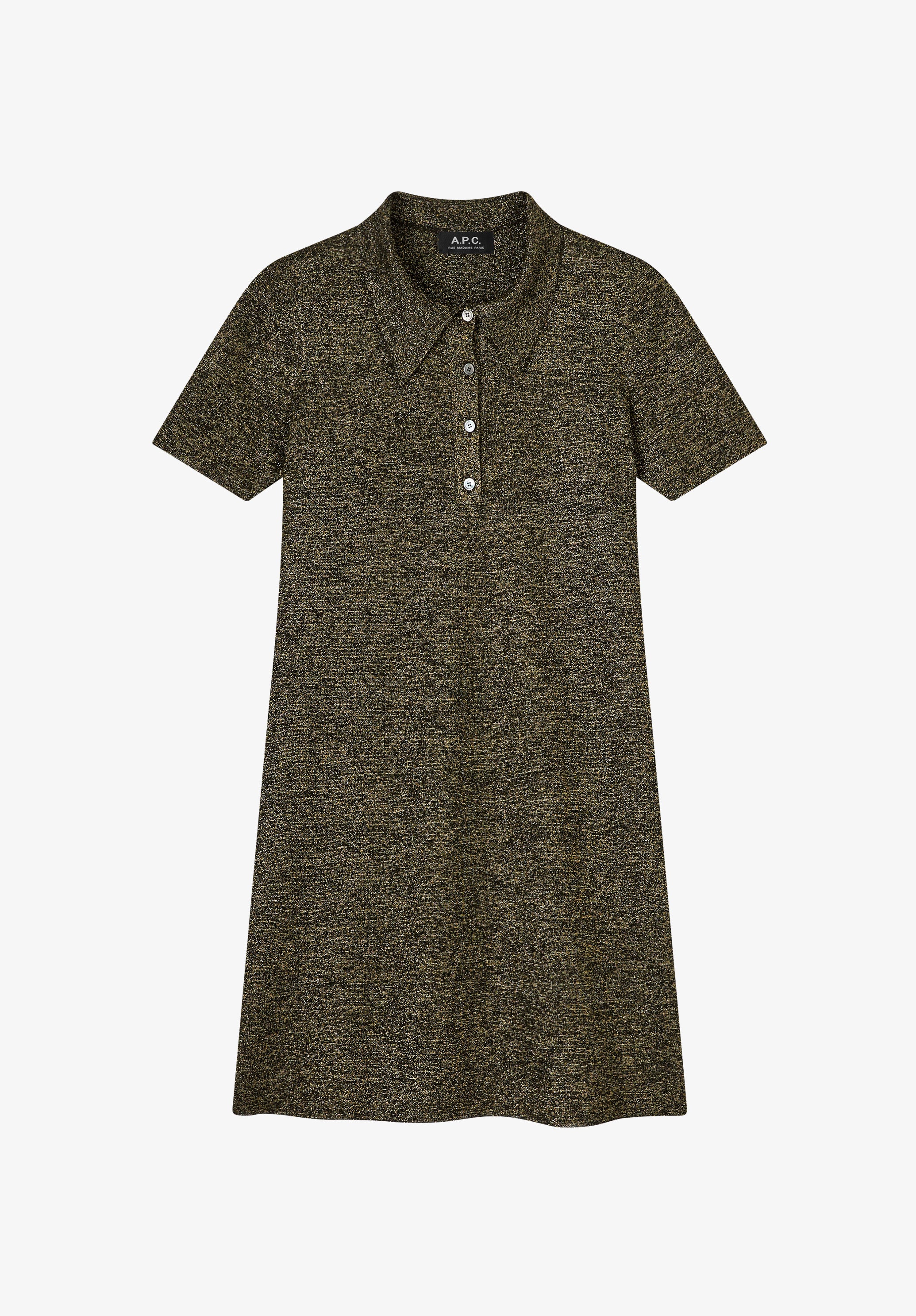 Metallised polo shirt collar dress - 0