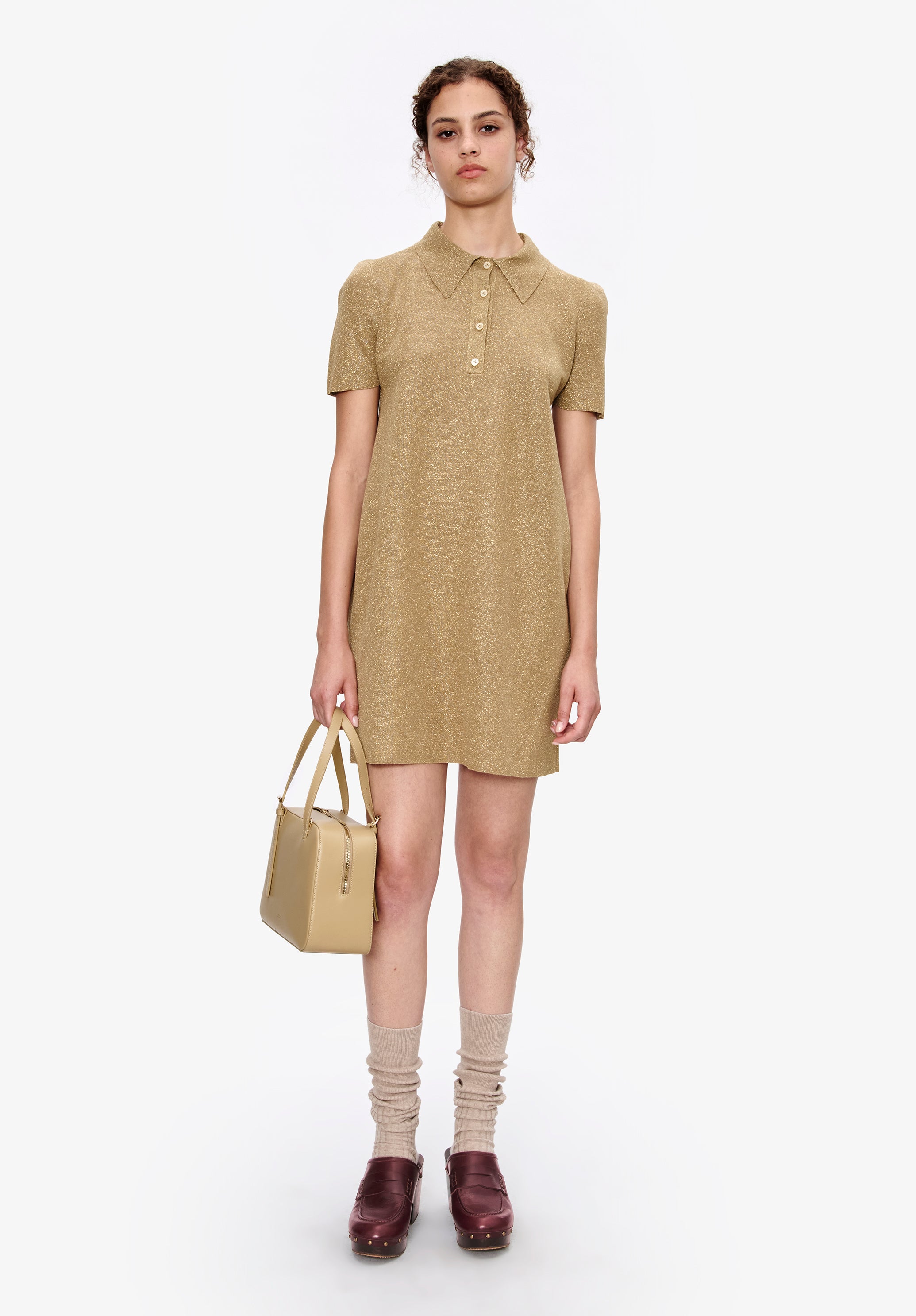 Robe polo métallisée