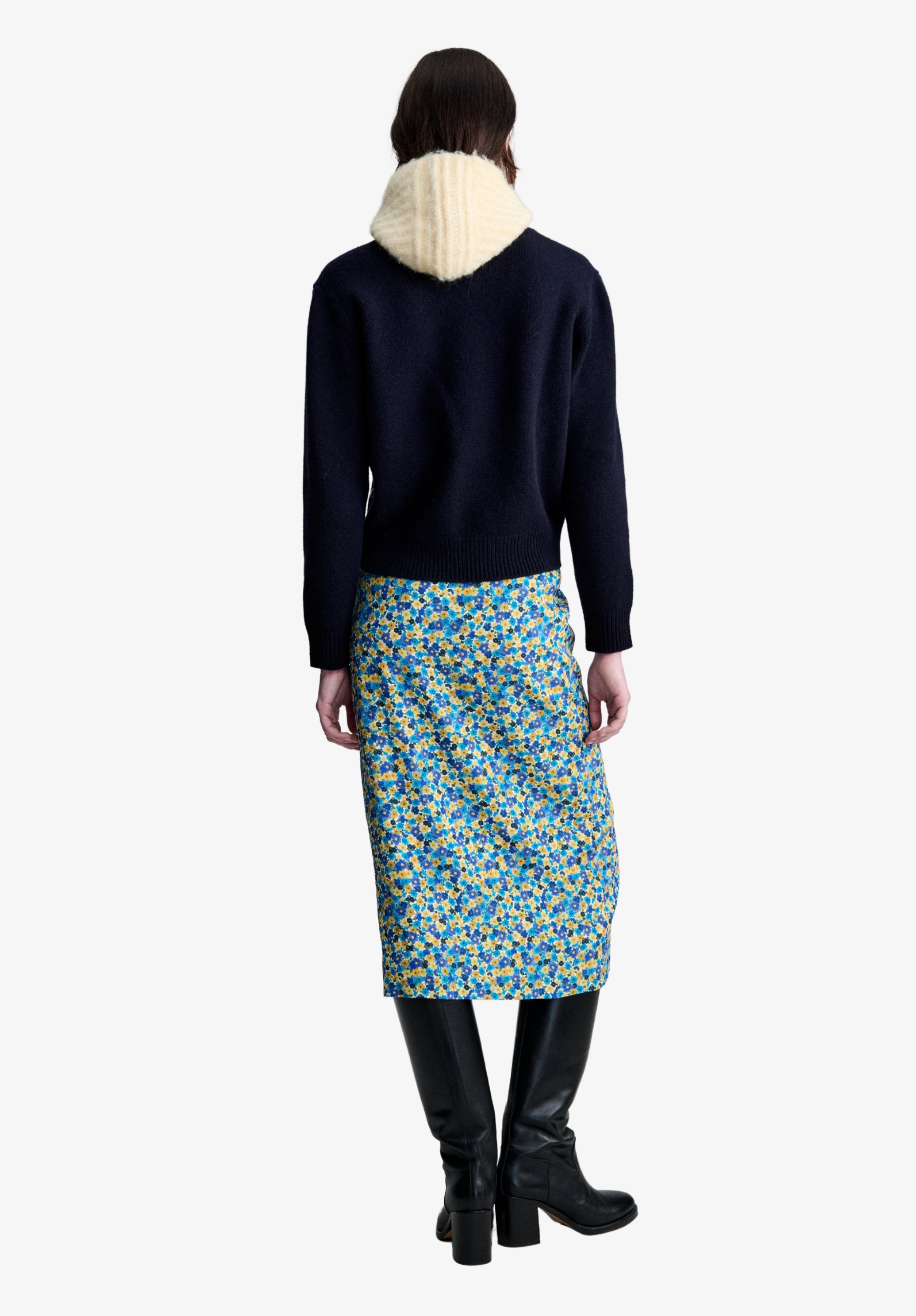 Jupe longue en viscose à motifs fleuris