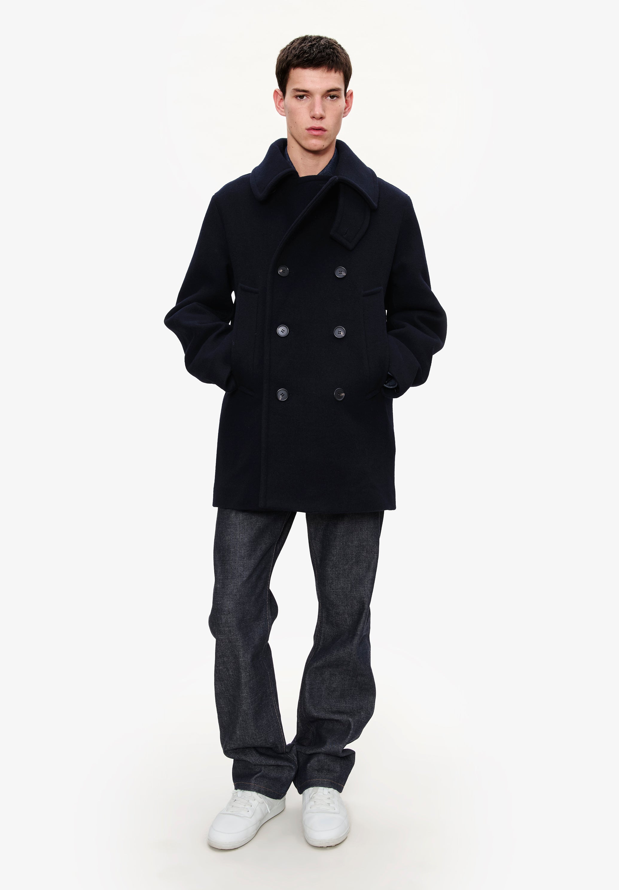 Recycled wool pea coat - 4
