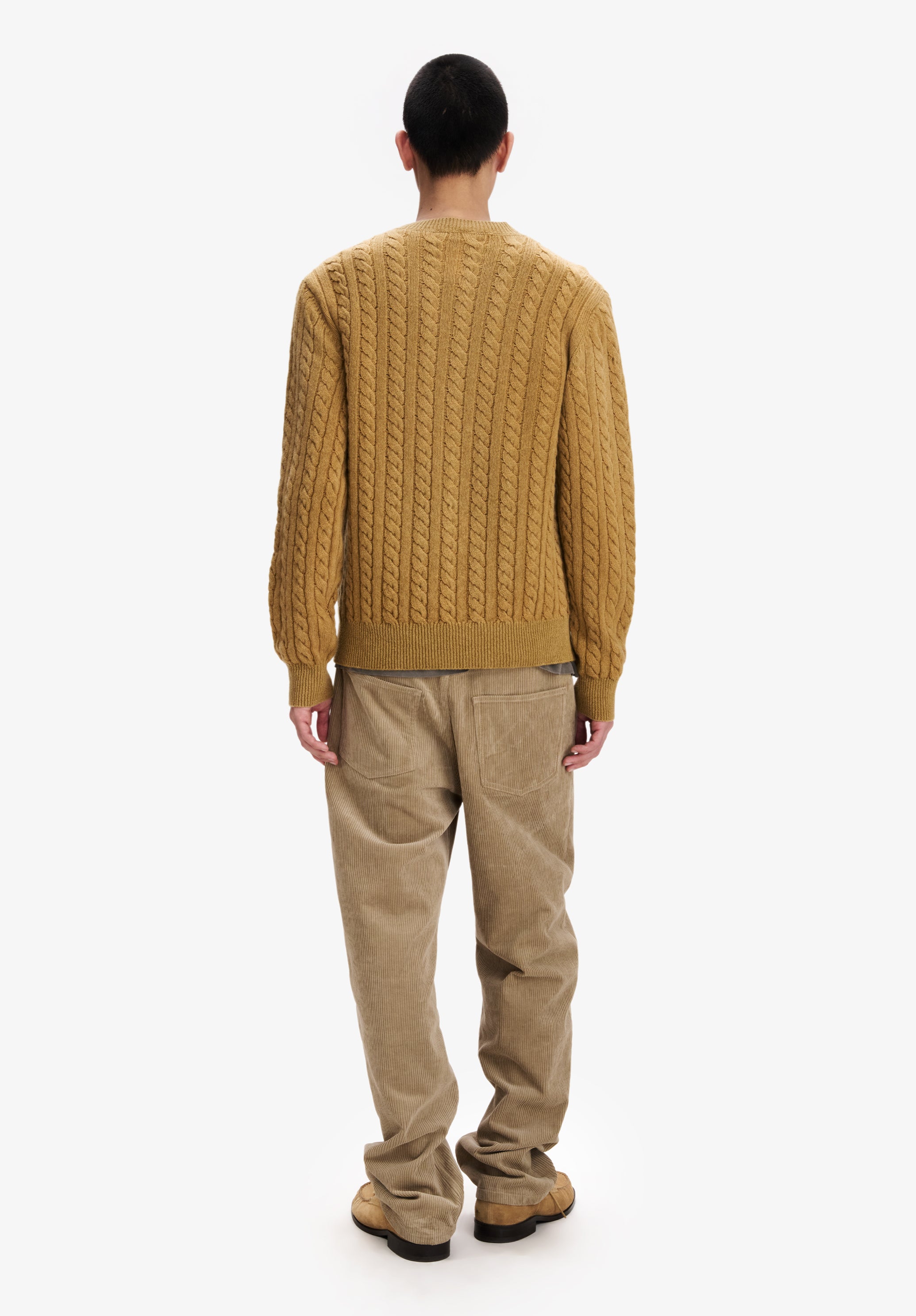 Loose tobacco cable-knit sweater - 2