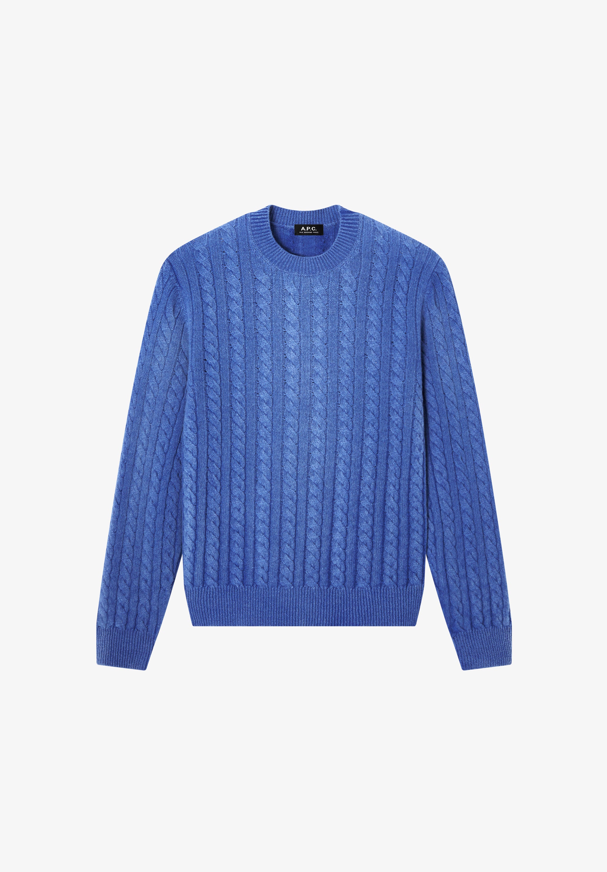 Oversized blue cable-knit sweater - 0