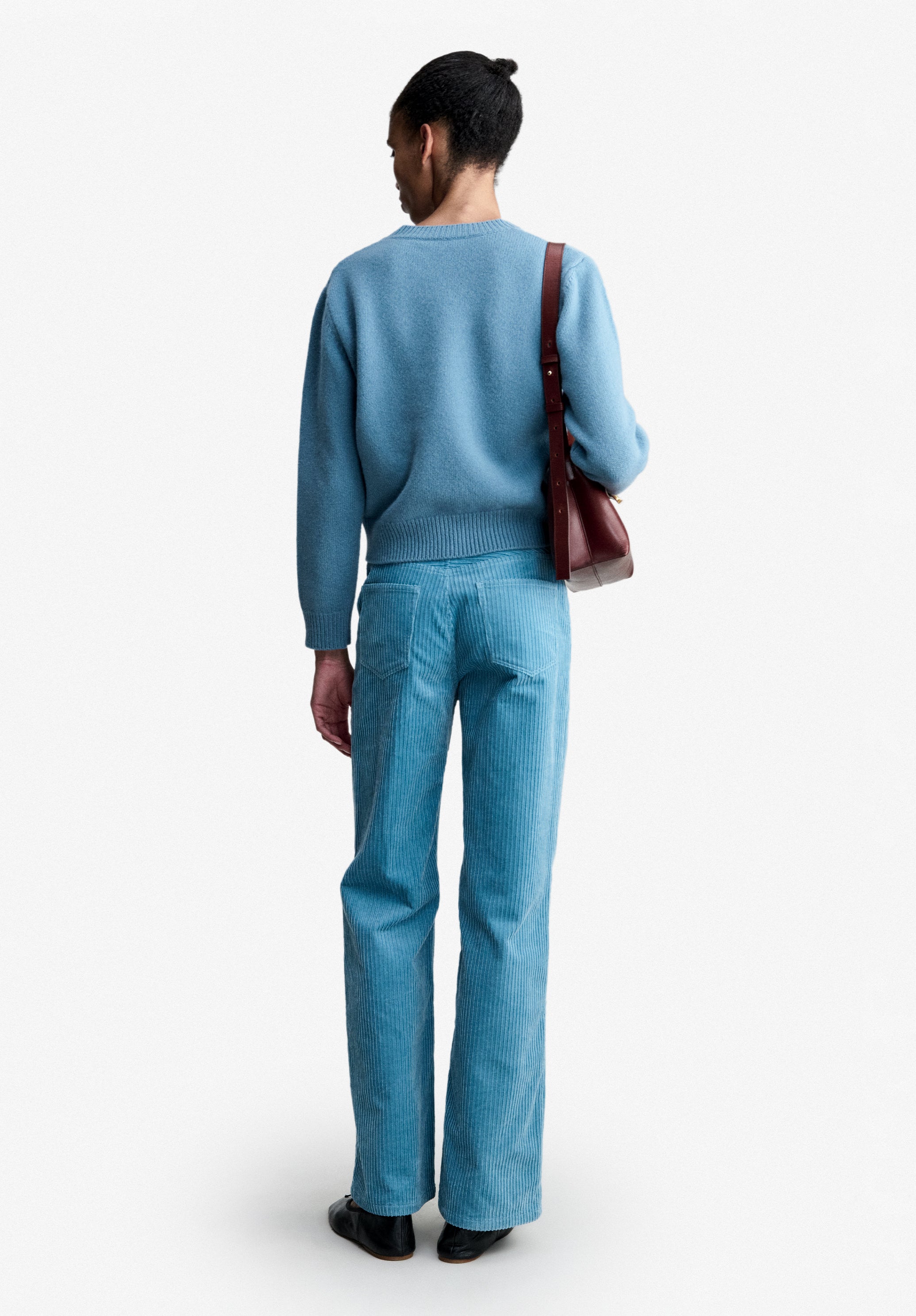 Grey-blue boxy wool sweater - 2