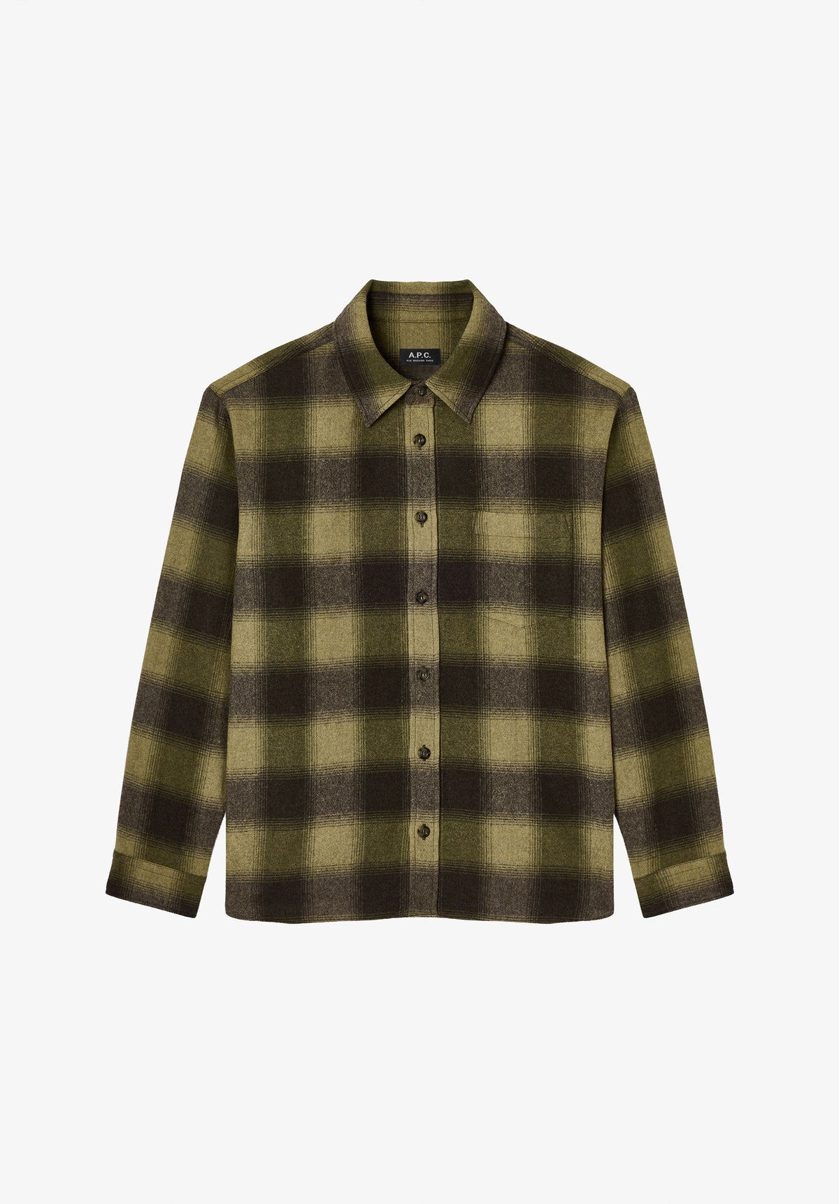 Khakifarbenes kariertes Overshirt