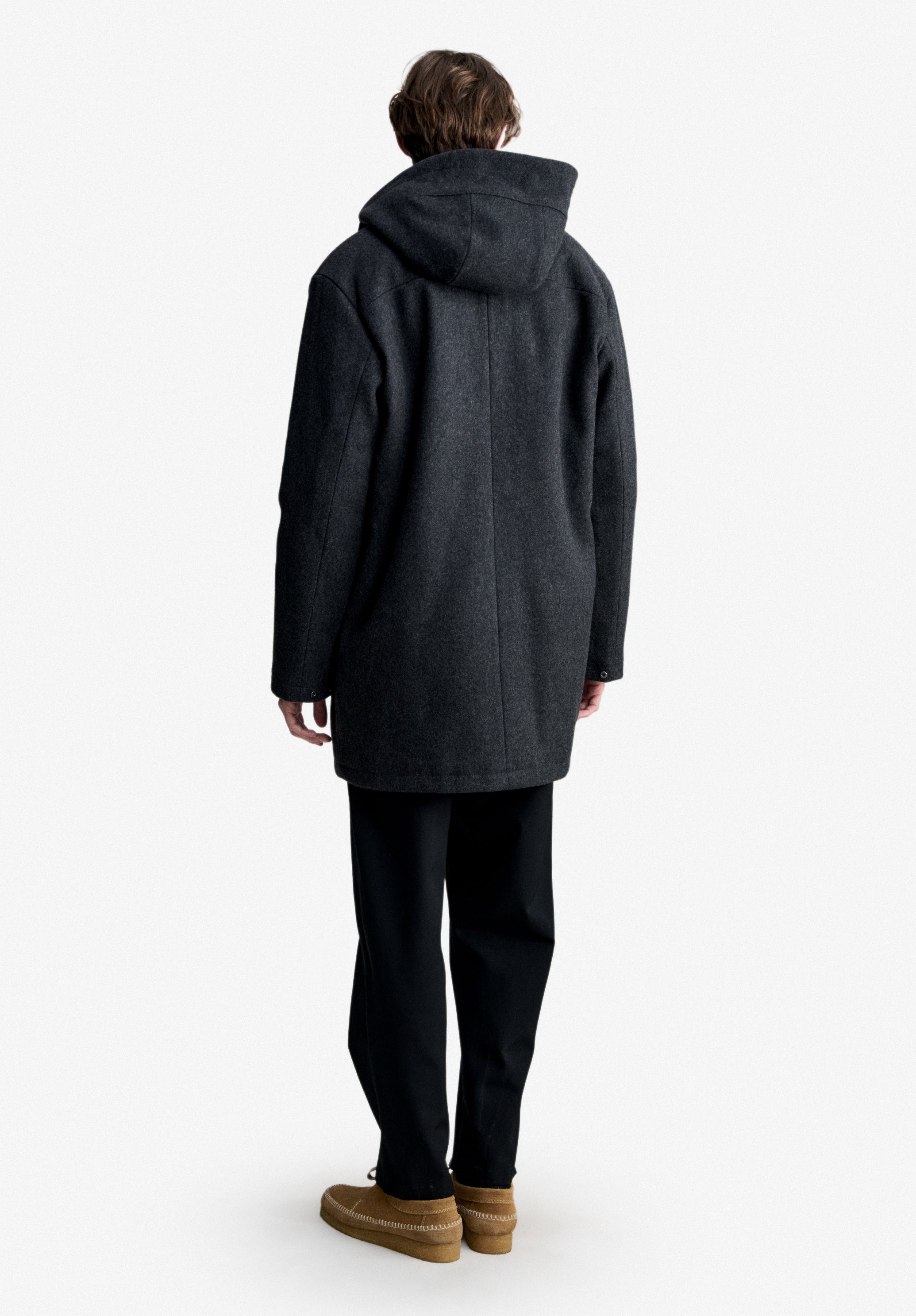 Charcoal grey wool parka - 2