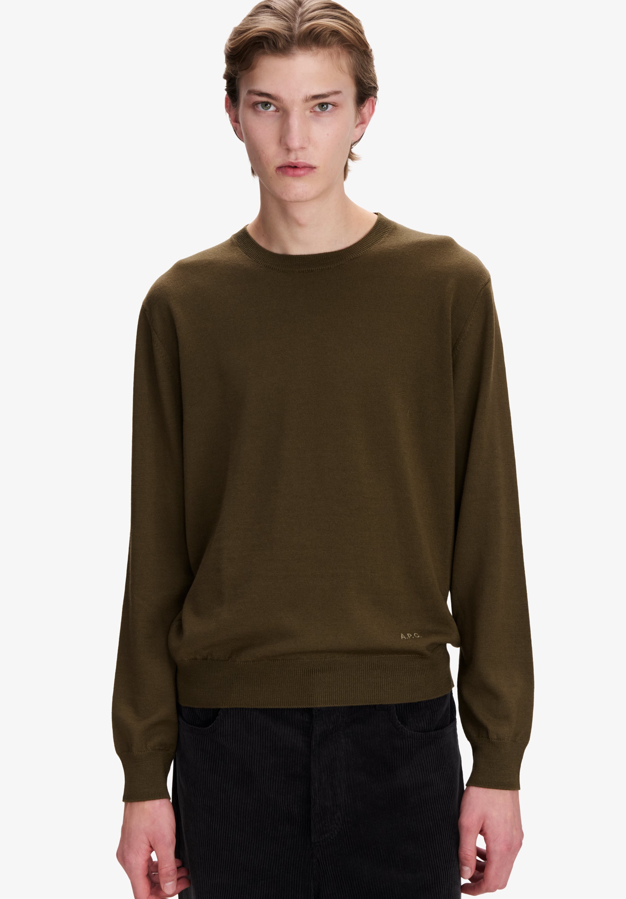 Khaki merino wool sweater - 3