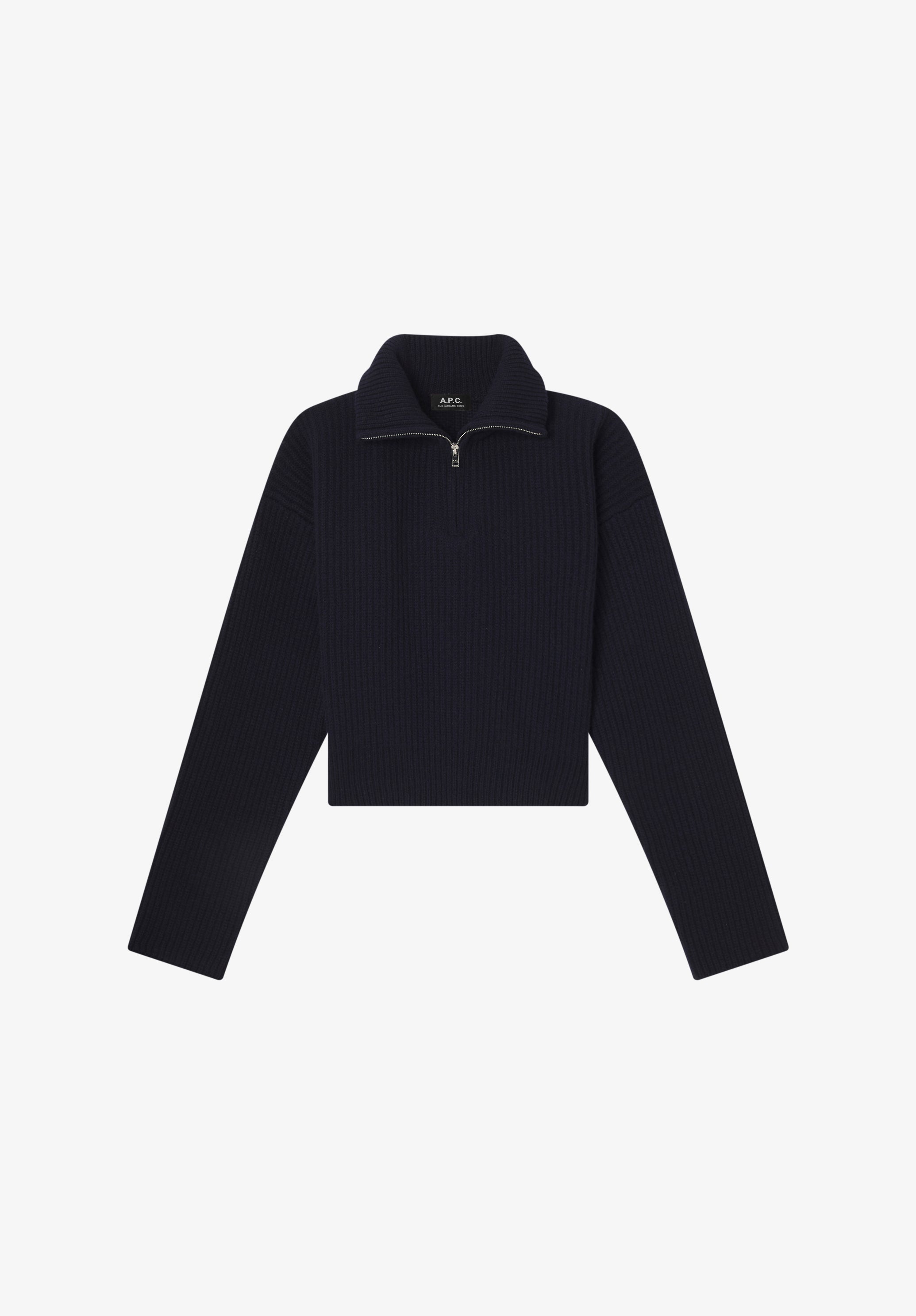 Wide-rib jumper with trucker collar - 0