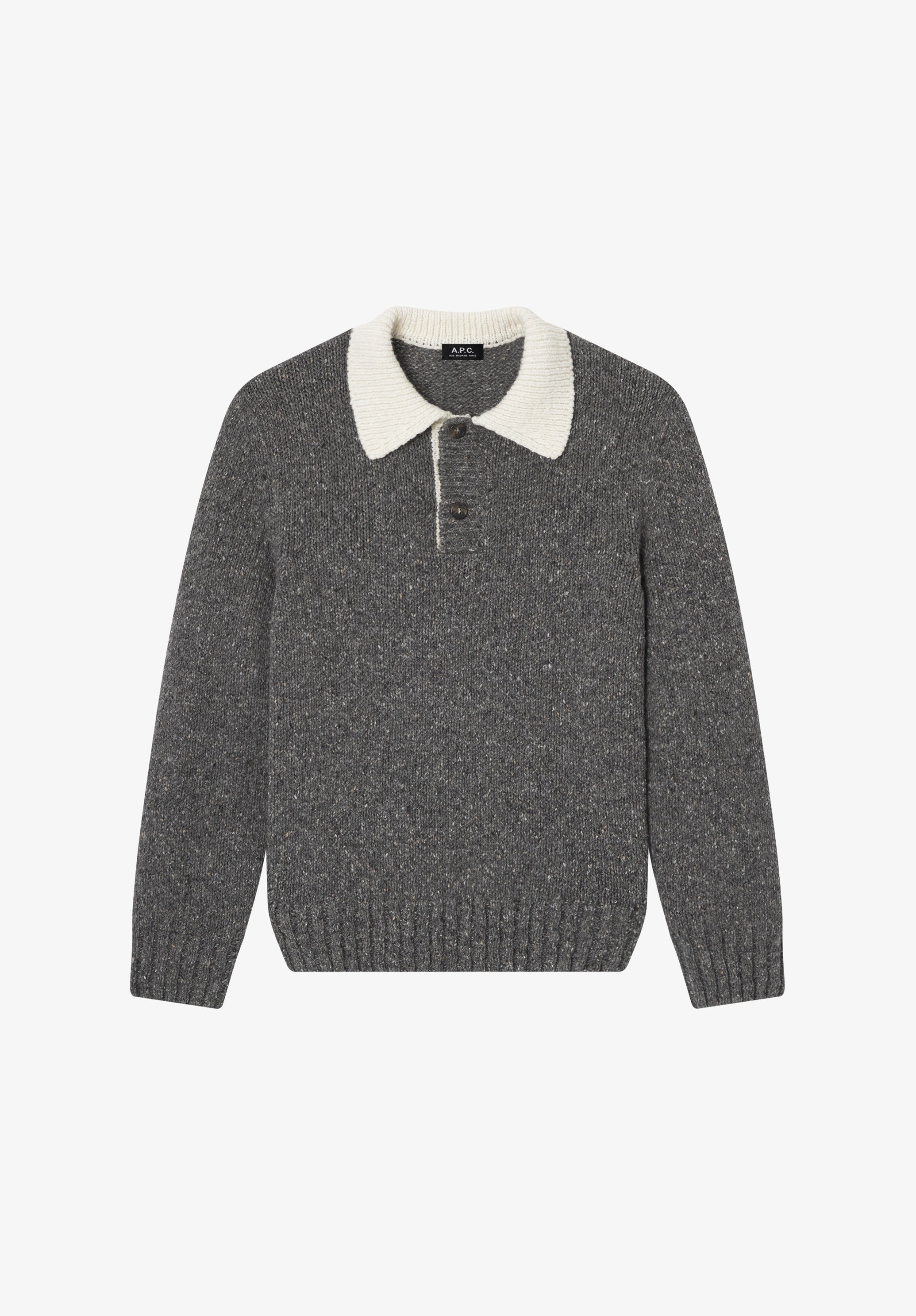 Jumper with contrasting polo shirt collar - 0