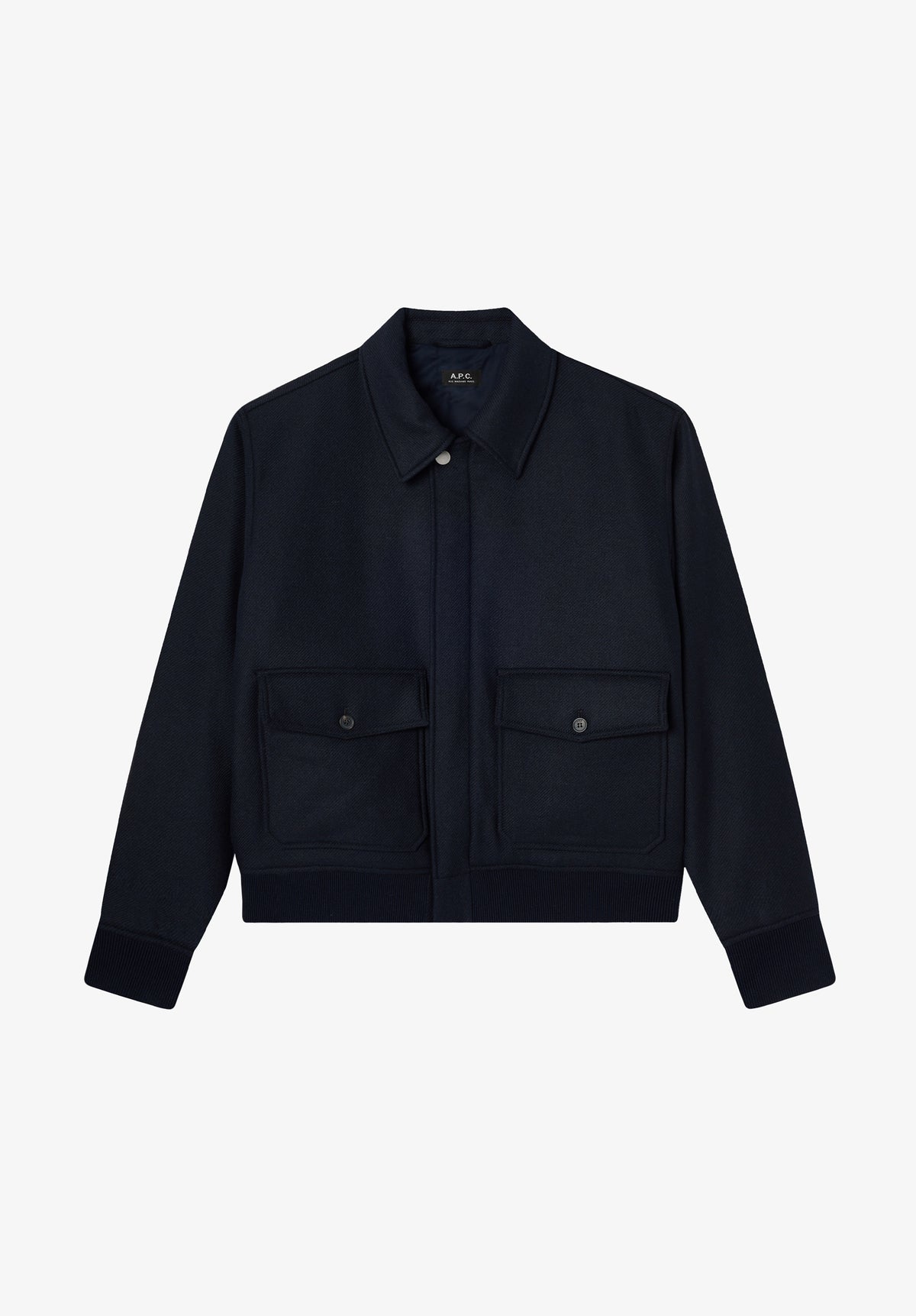 Marineblaue Wolljacke