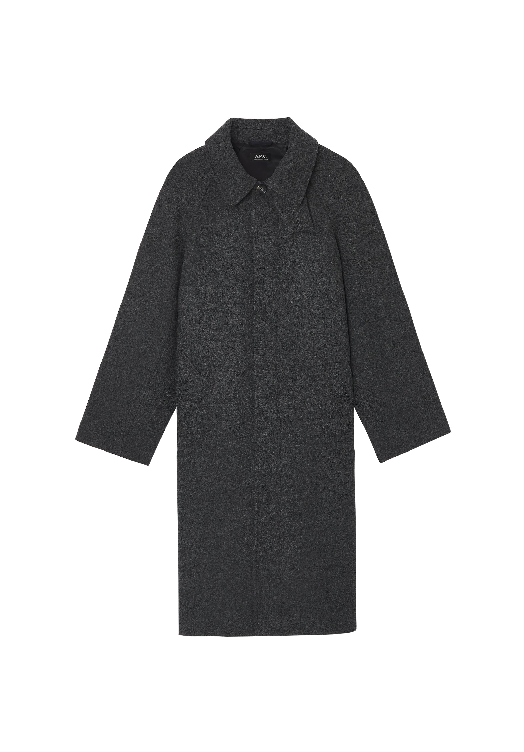 Solid-colour coat with raglan sleeves - 0