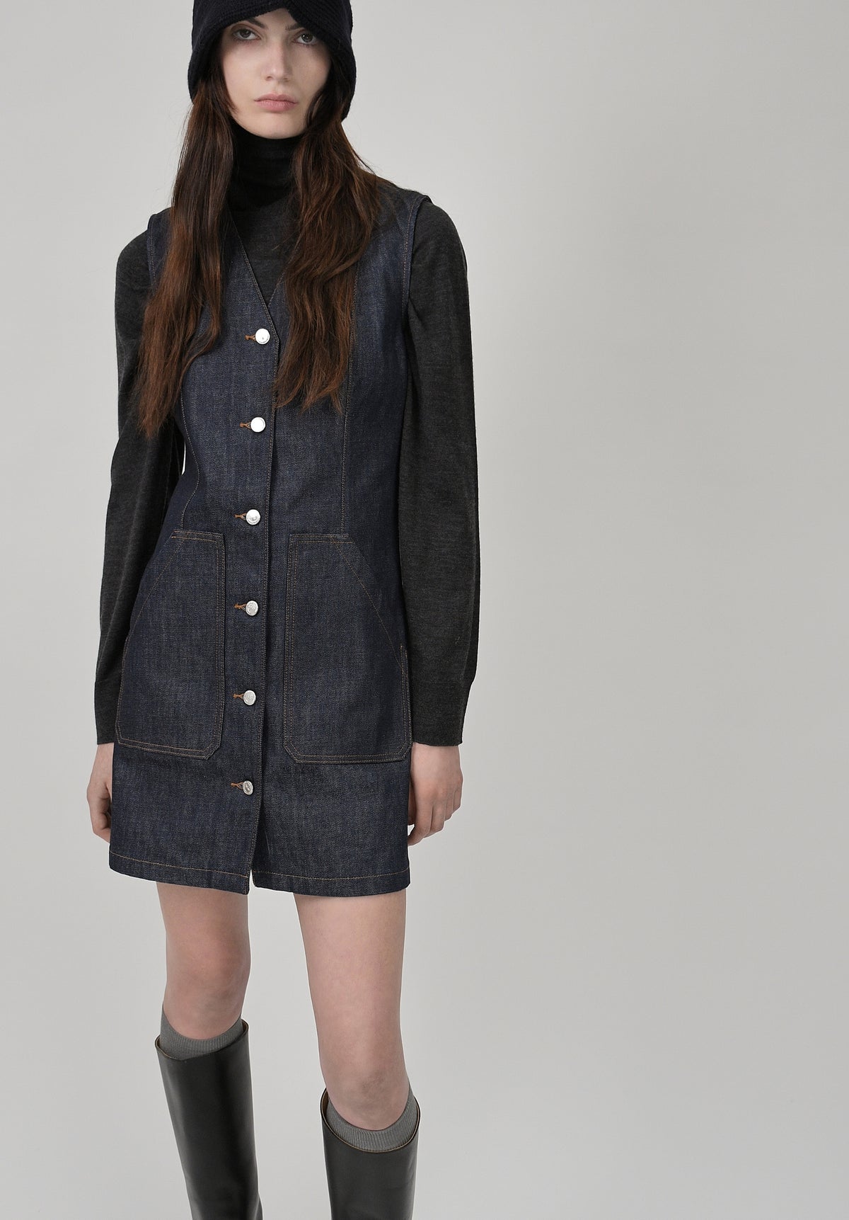 Robe en denim brut japonais