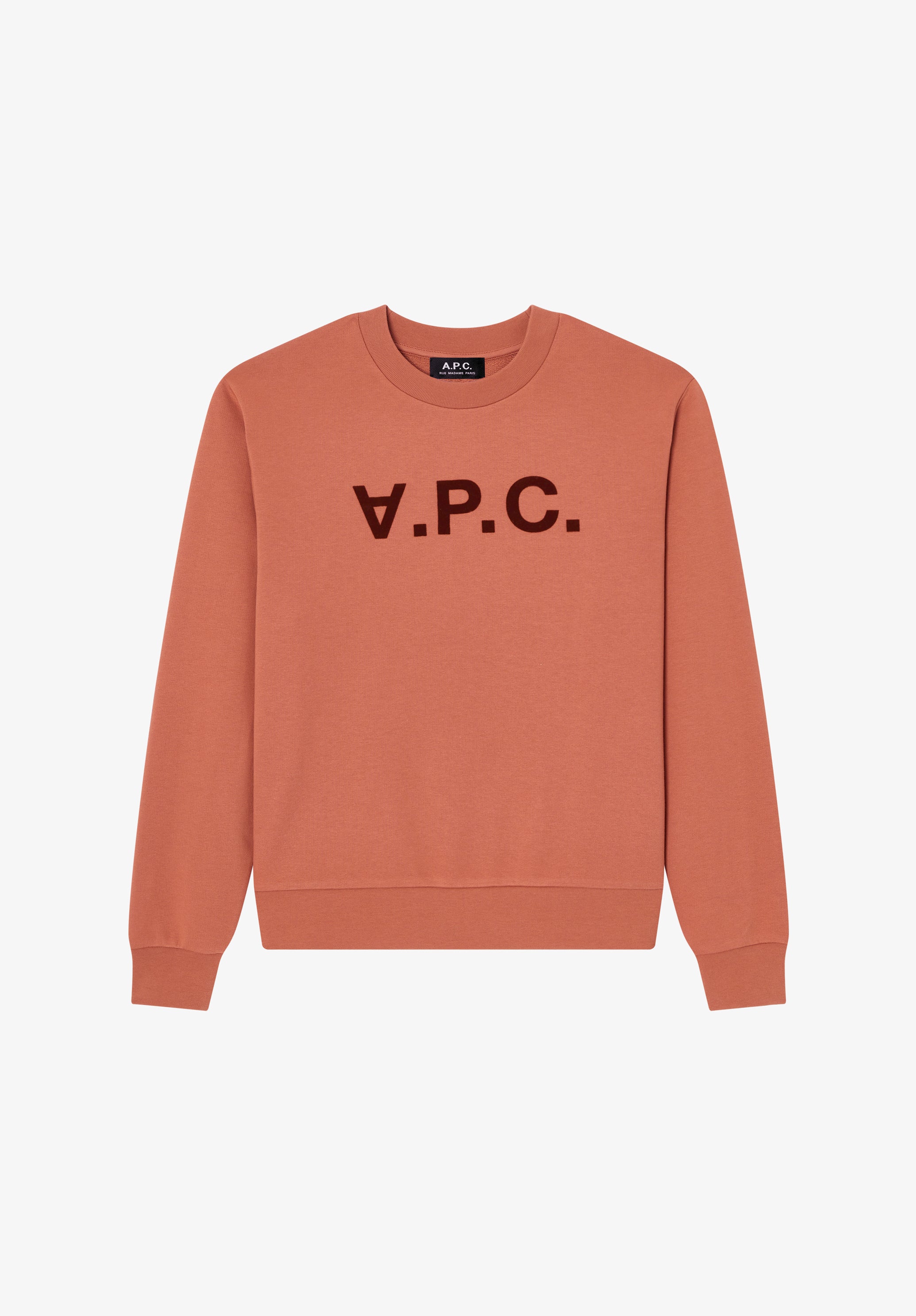 Brick red sweatshirt with V.P.C. logo - 0