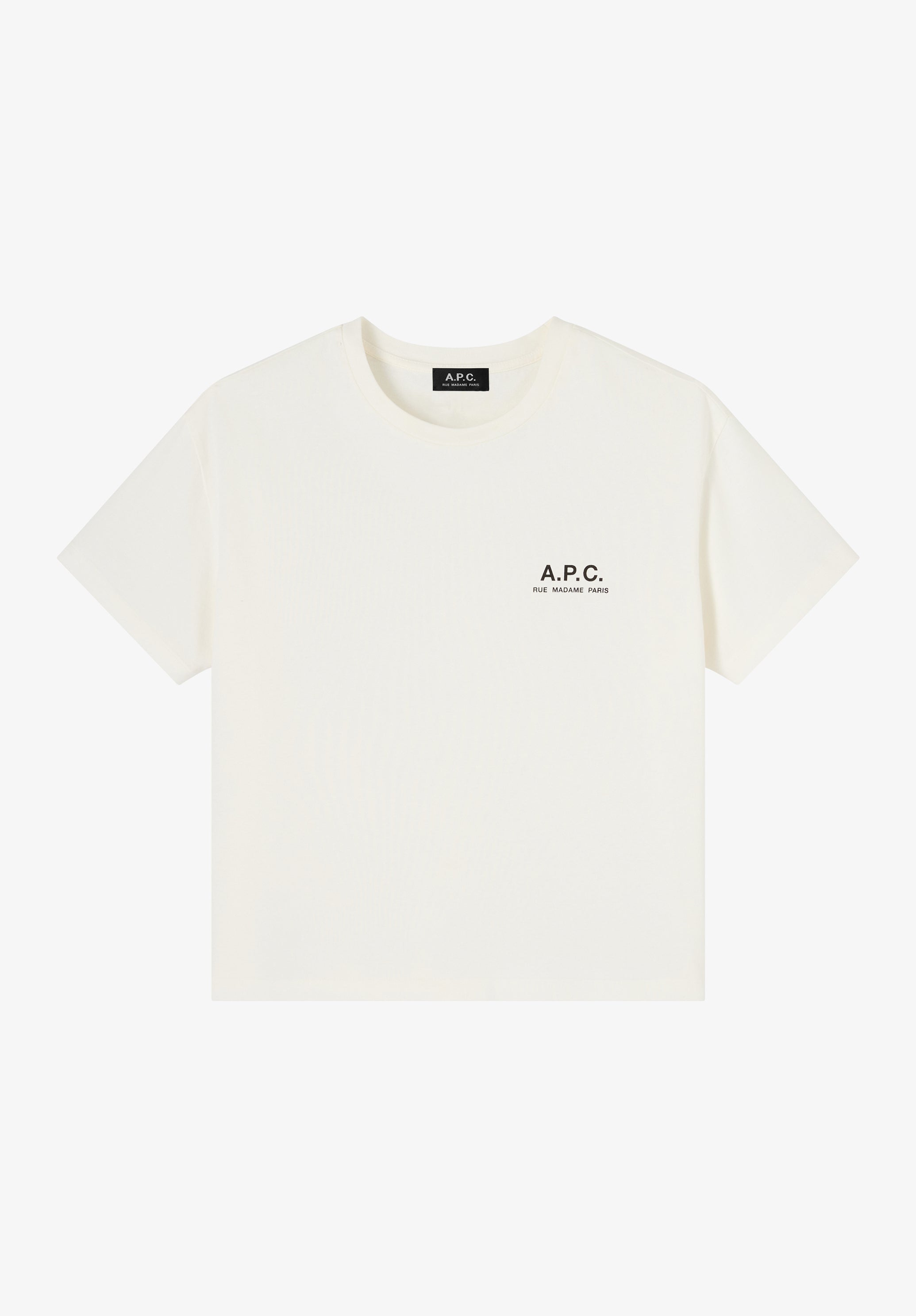 Cremeweißes T-Shirt mit A.P.C. Rue Madame-Logo