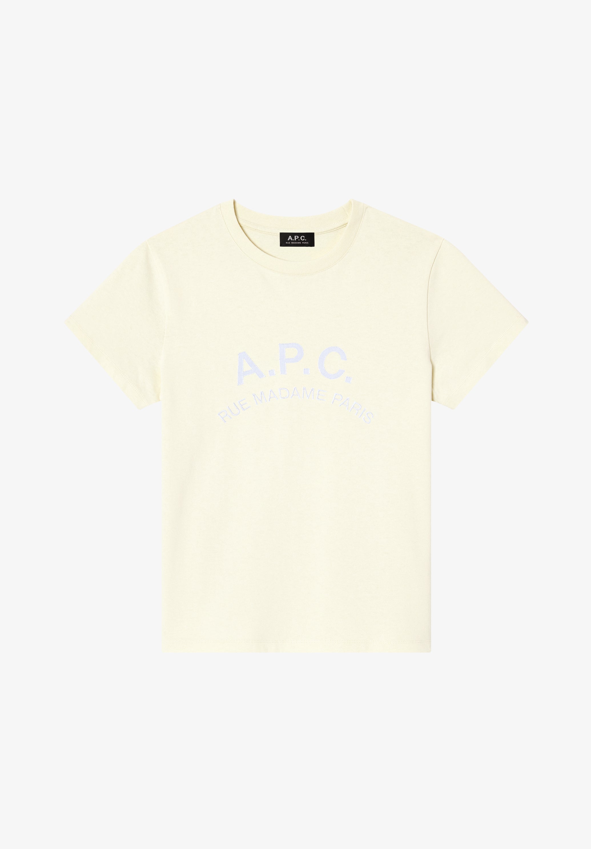 Bleached t-shirt with vintage-effect A.P.C. logo - 0