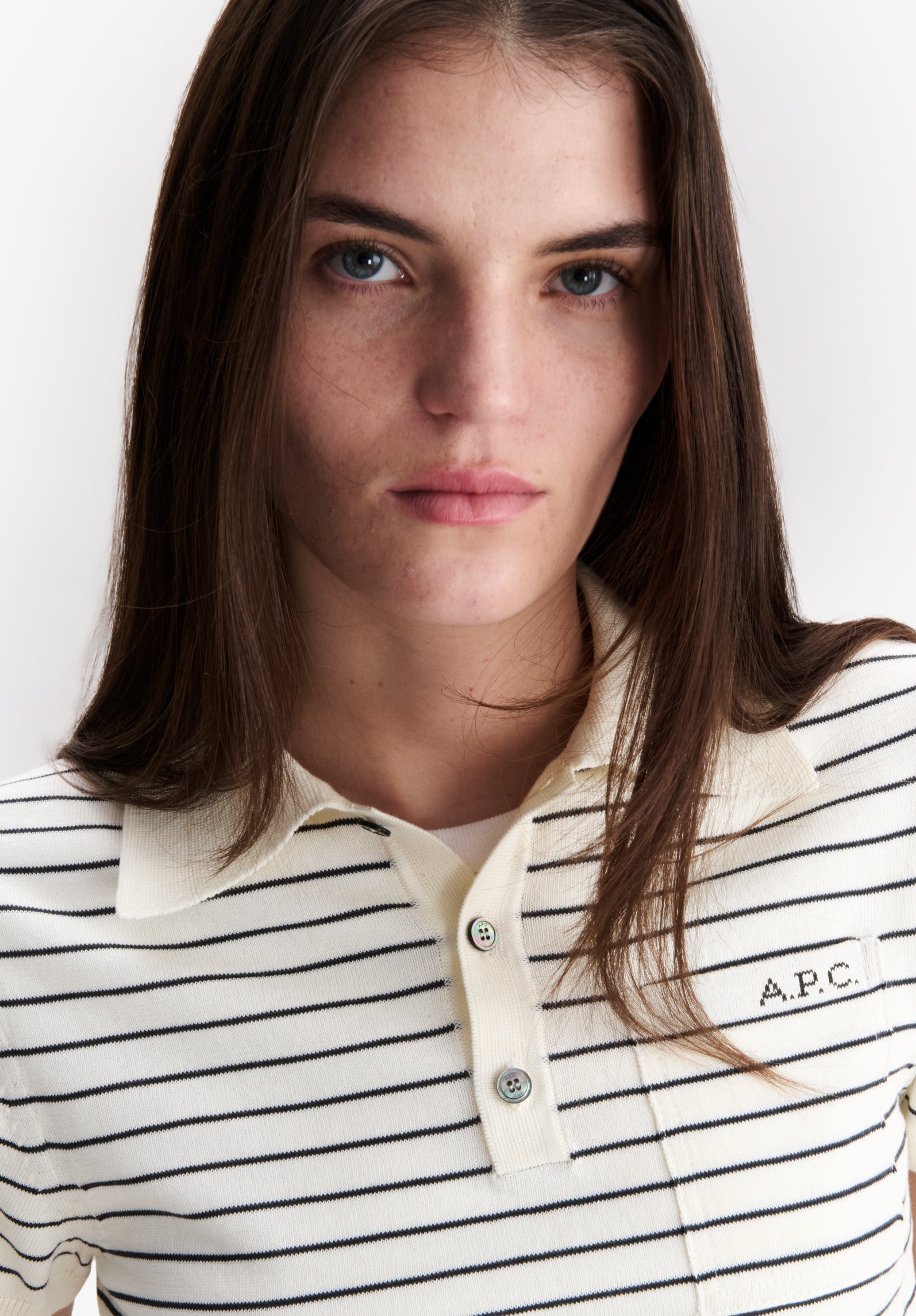 Fitted striped ecru polo - 3
