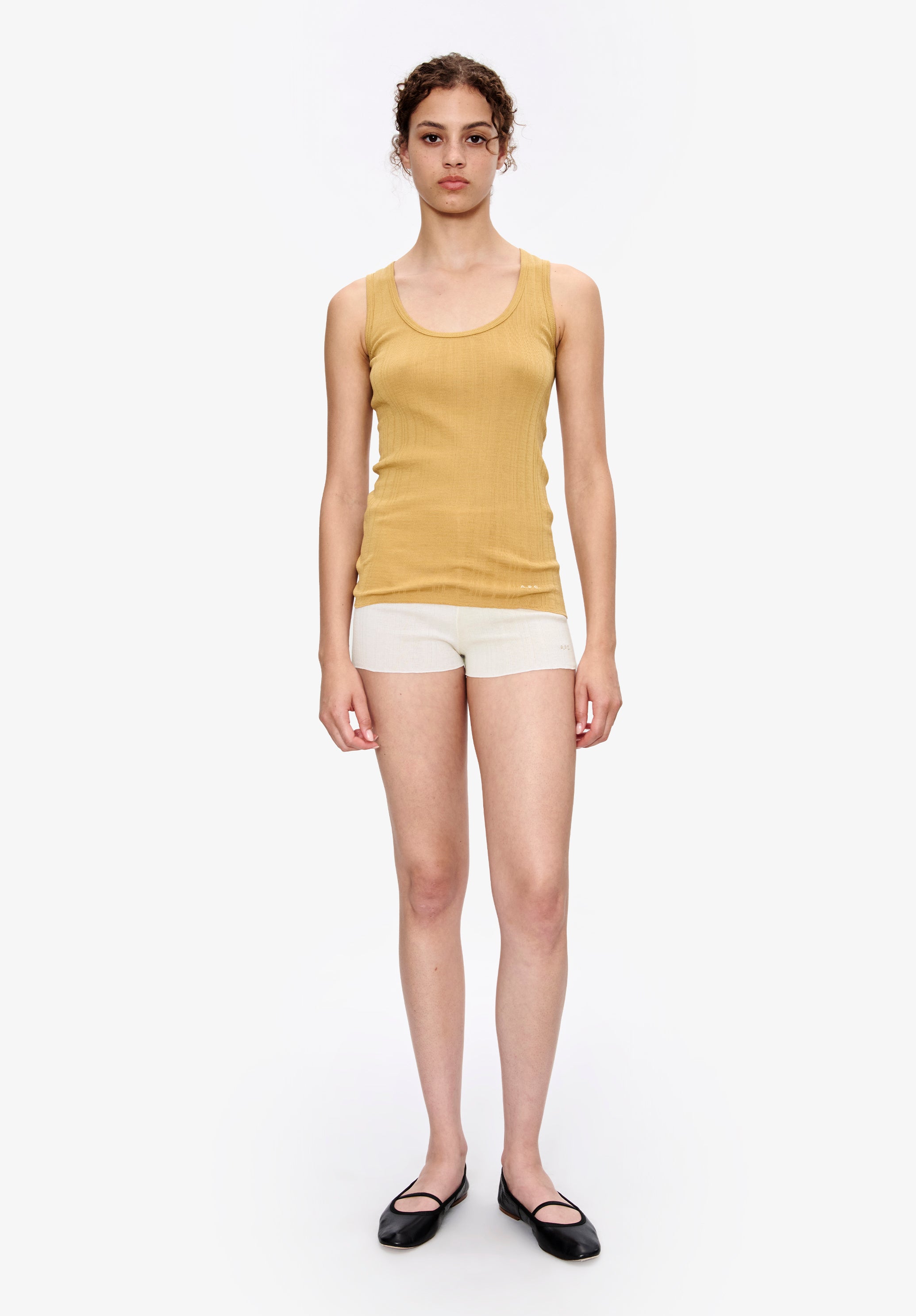 Fitted Lisle thread tank top - 1