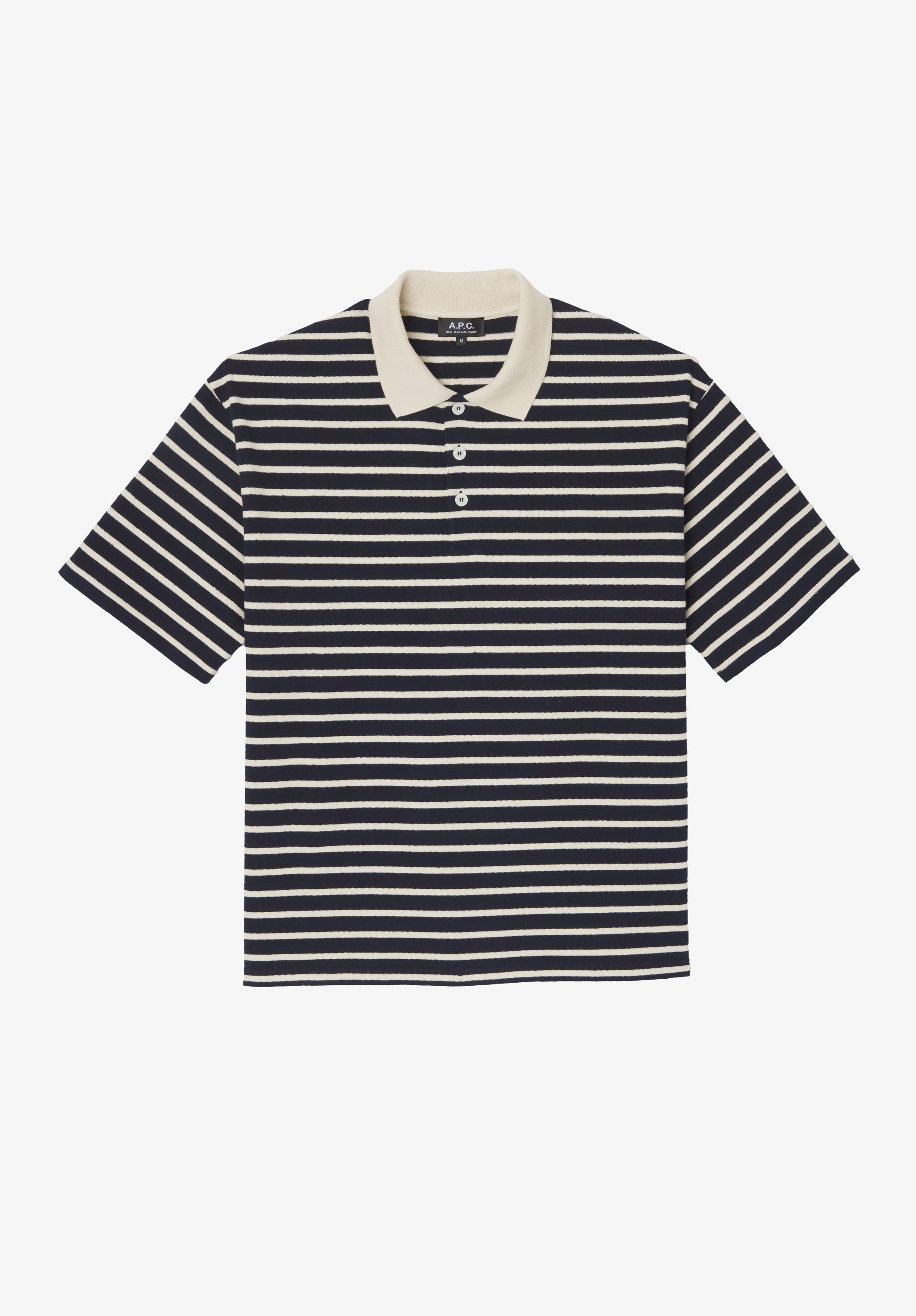 Striped polo shirt with contrasting collar - 0