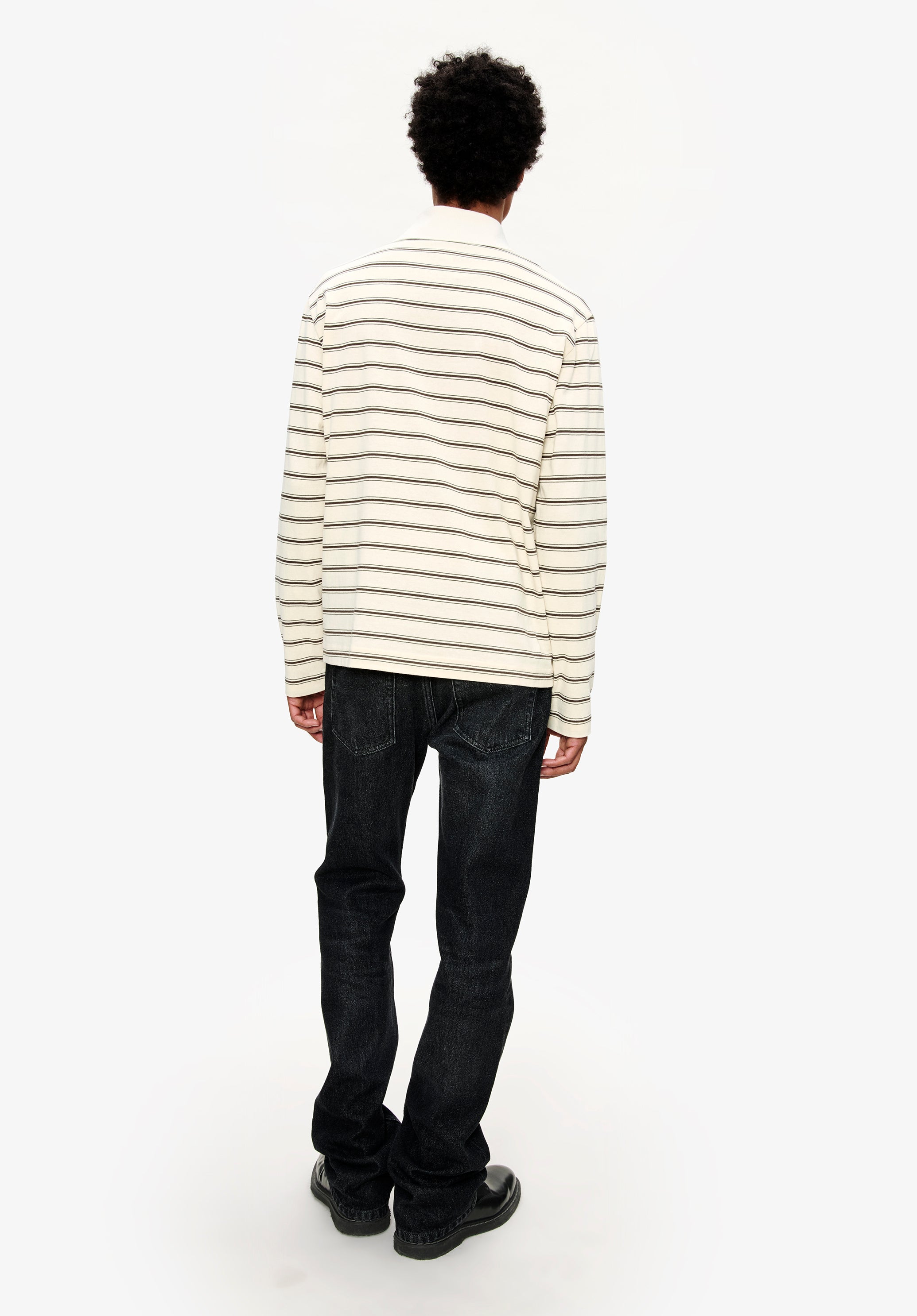 Long-sleeve striped polo shirt - 3
