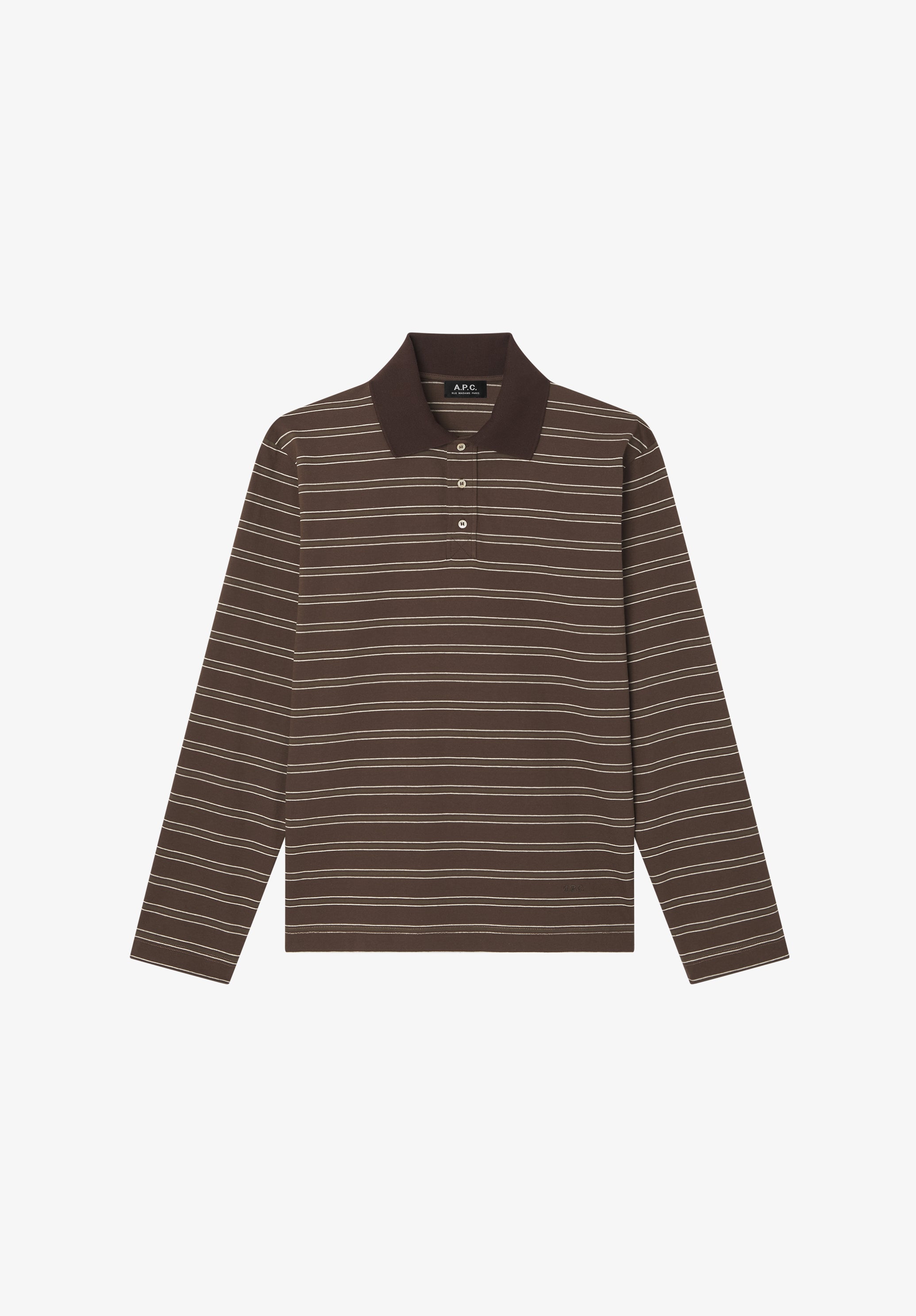 Long-sleeve striped polo shirt - 0