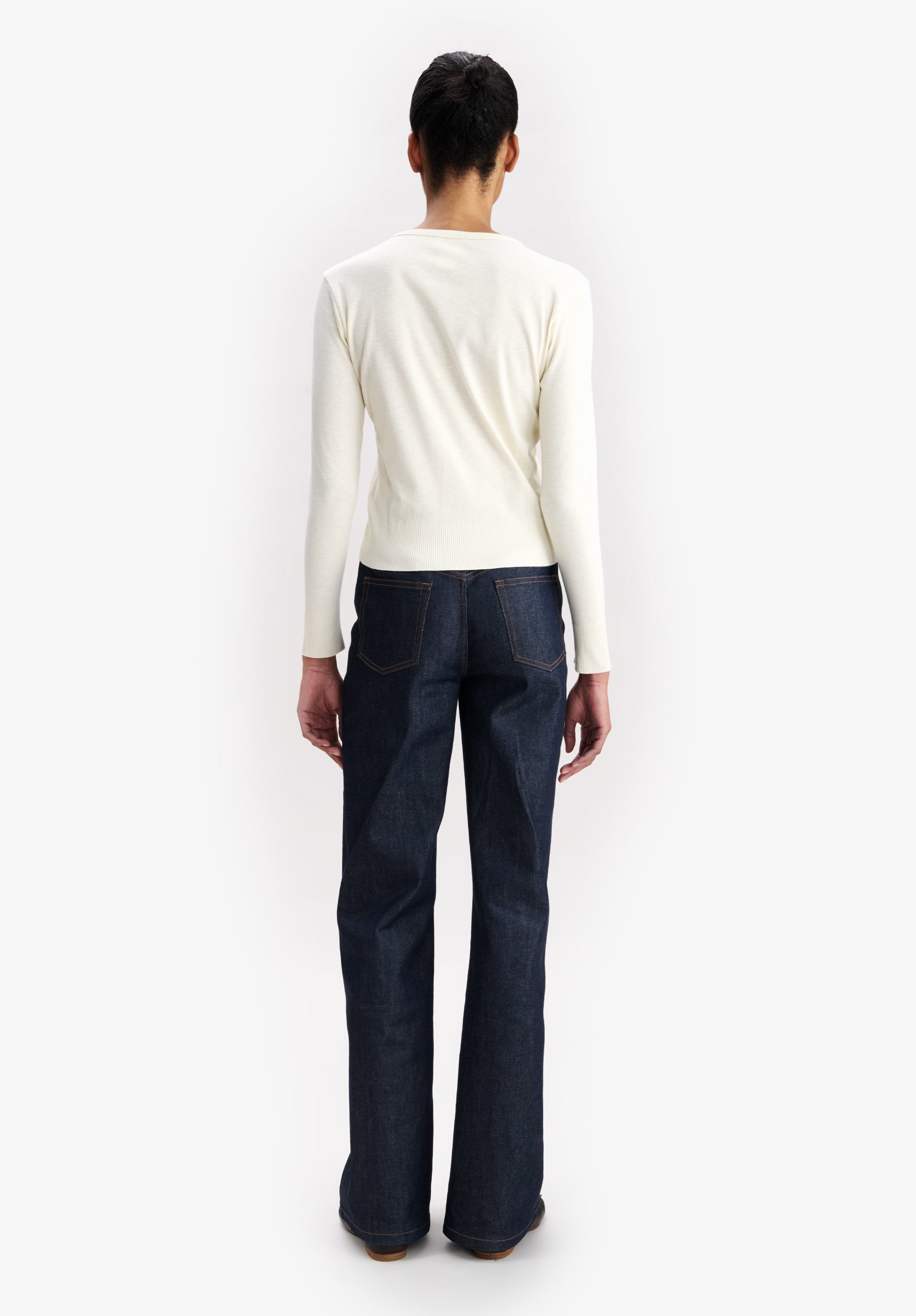 Fitted ecru cardigan with A.P.C. micro-logo - 2
