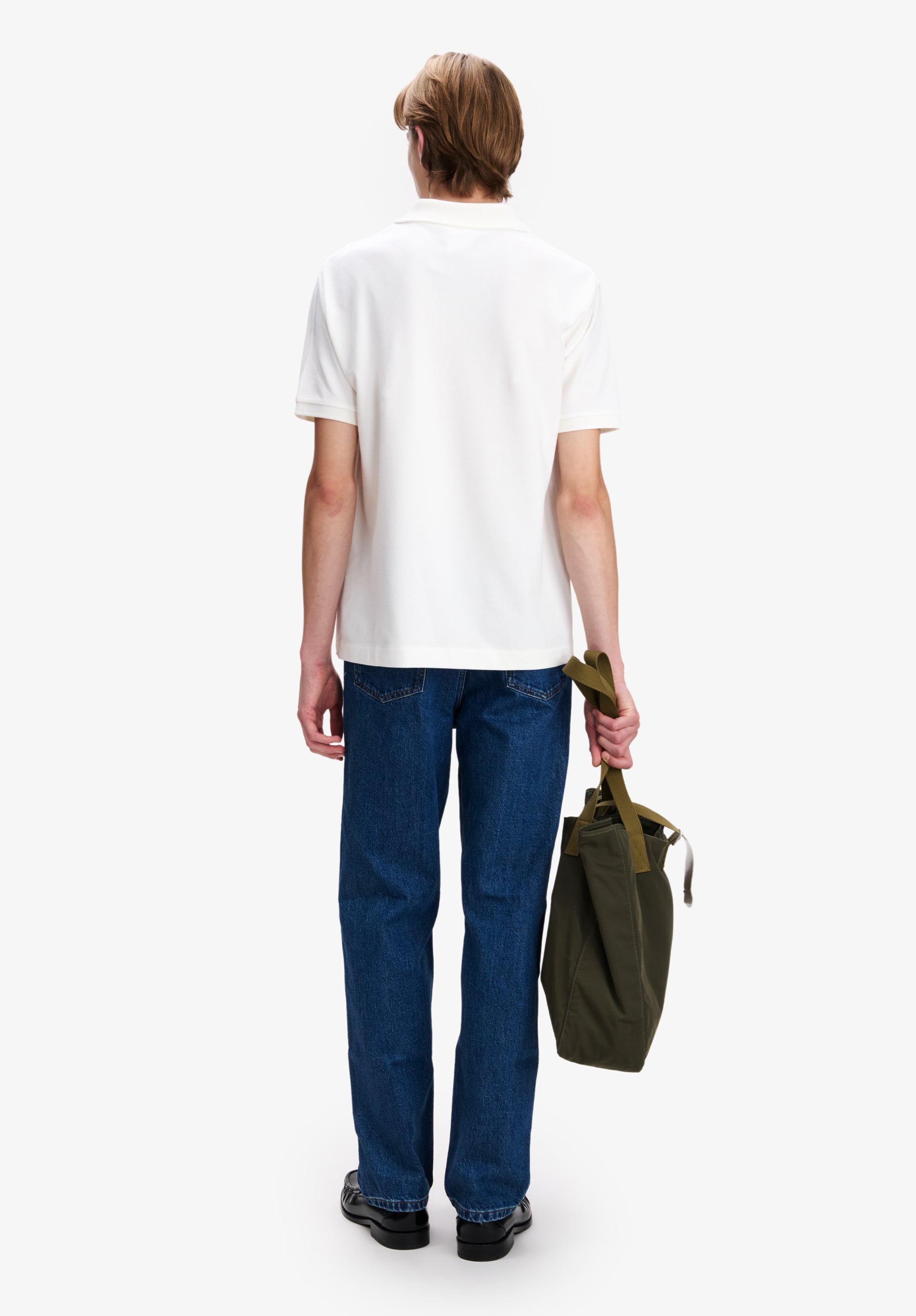 White cotton piqué polo - 2