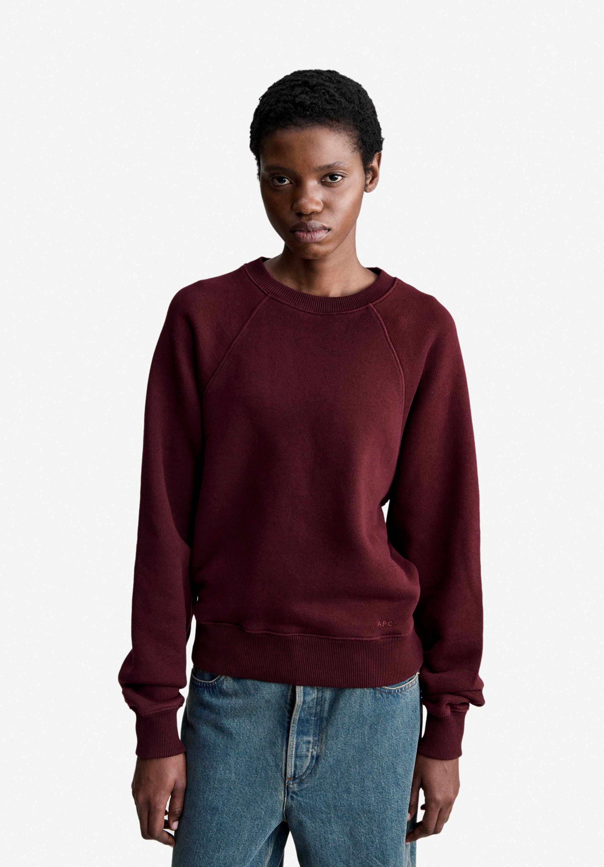 Burgundy sweatshirt with raglan sleeves - 3