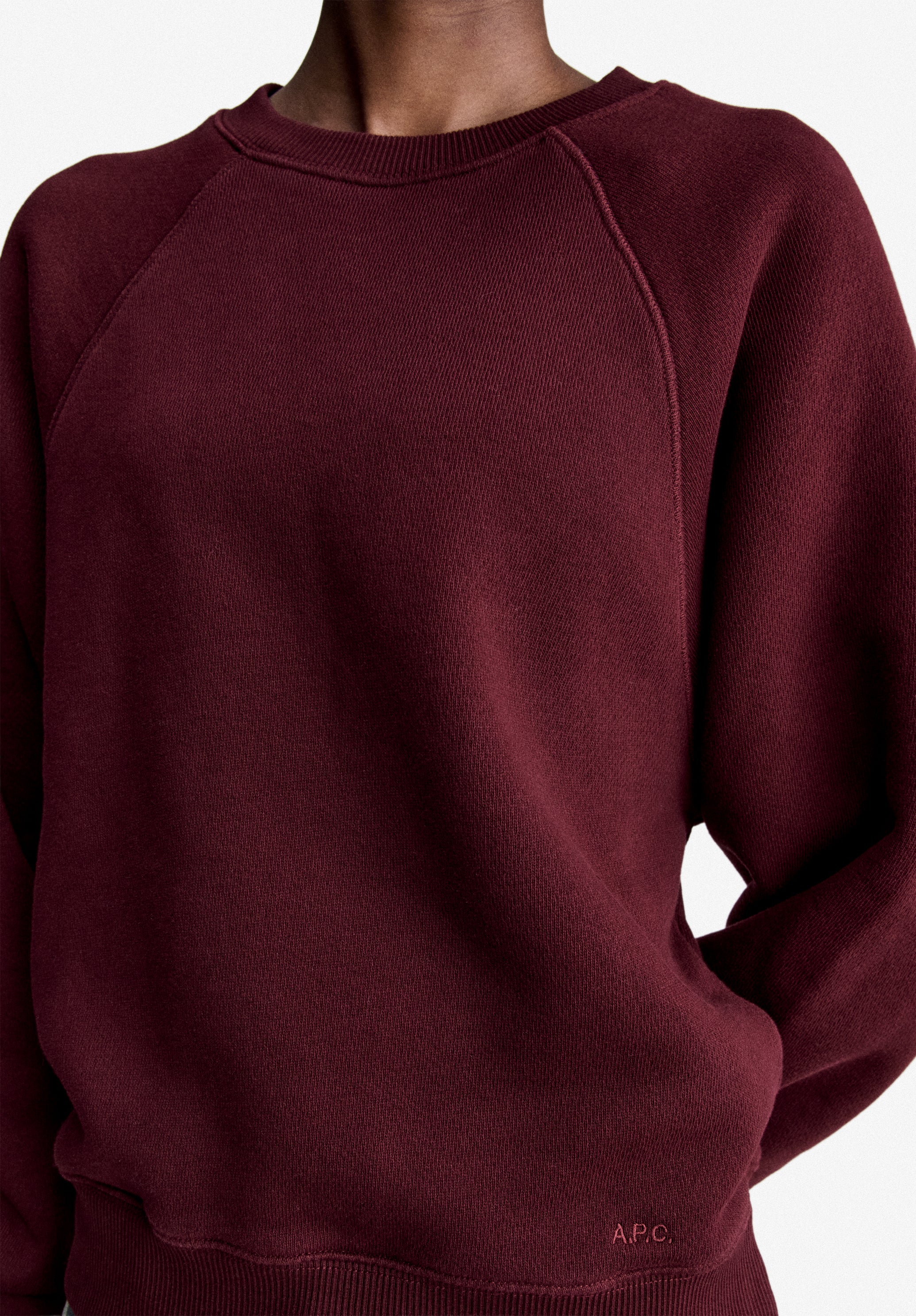 Burgundy sweatshirt with raglan sleeves - 5
