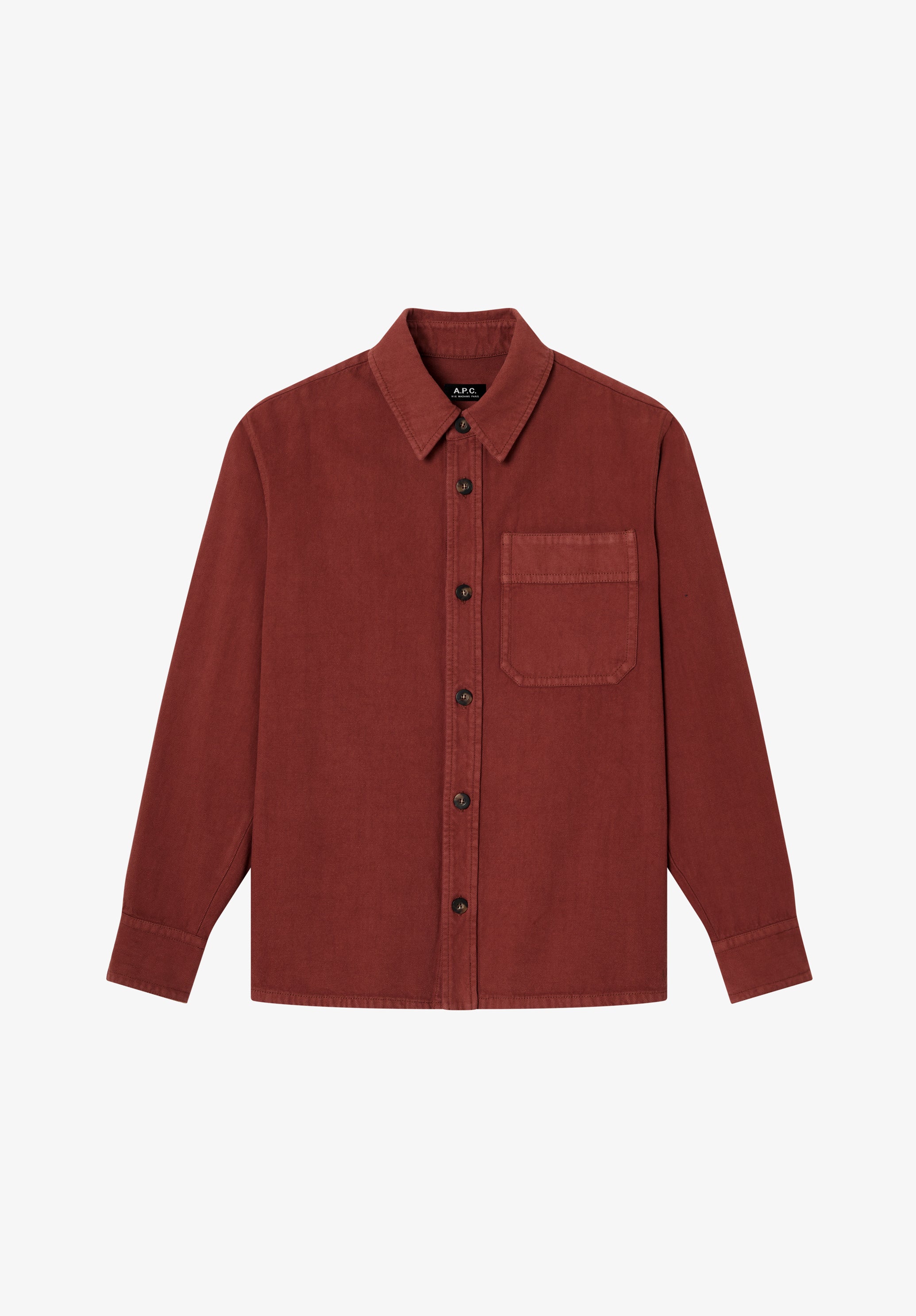 Loose burgundy recycled cotton overshirt - 0