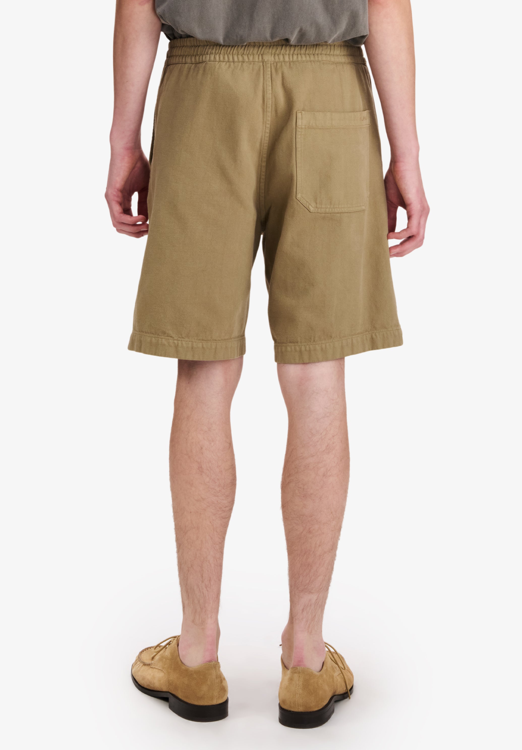 Loose dark beige Bermuda shorts - 4
