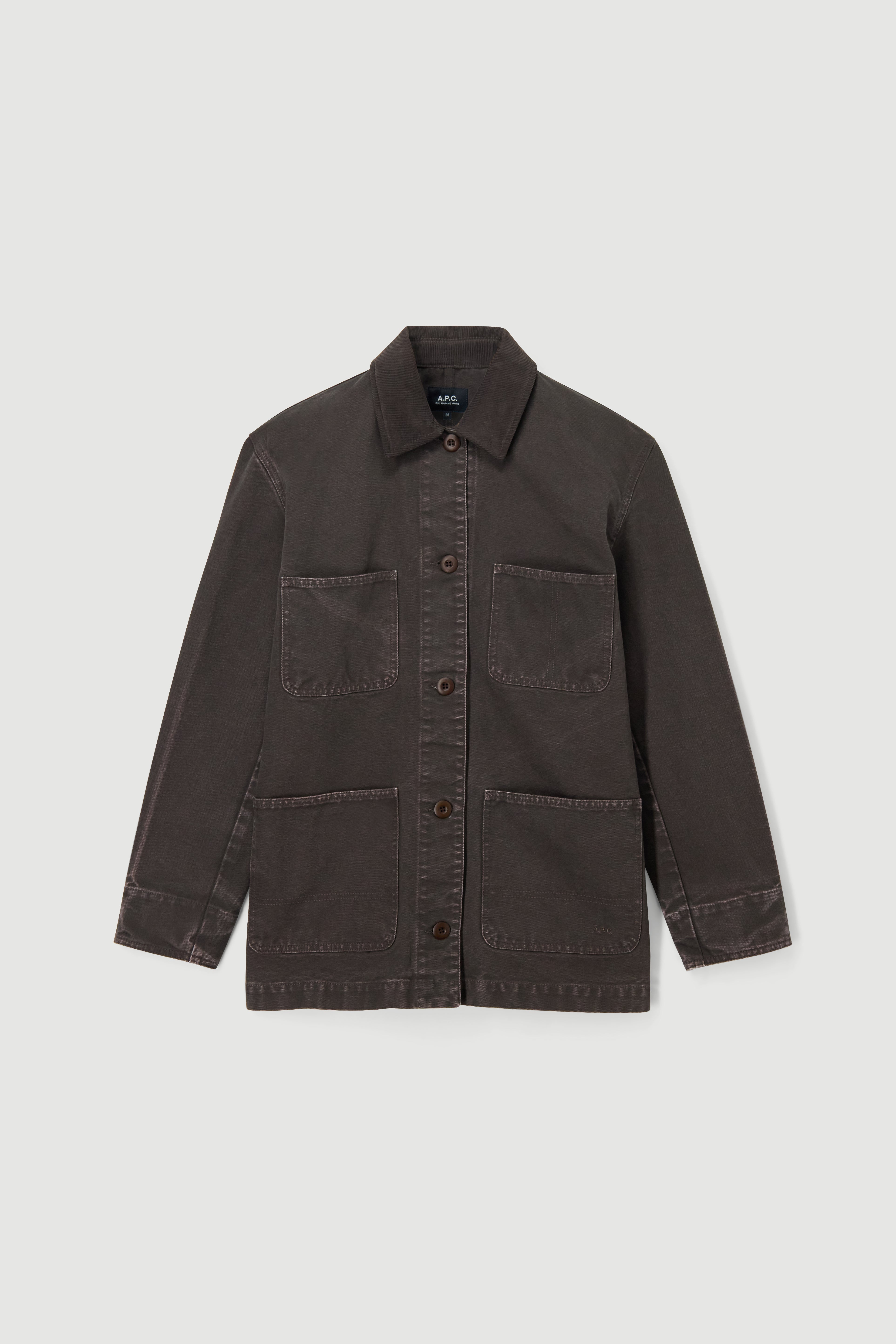 Workwear-Jacke aus braunem Canvas
