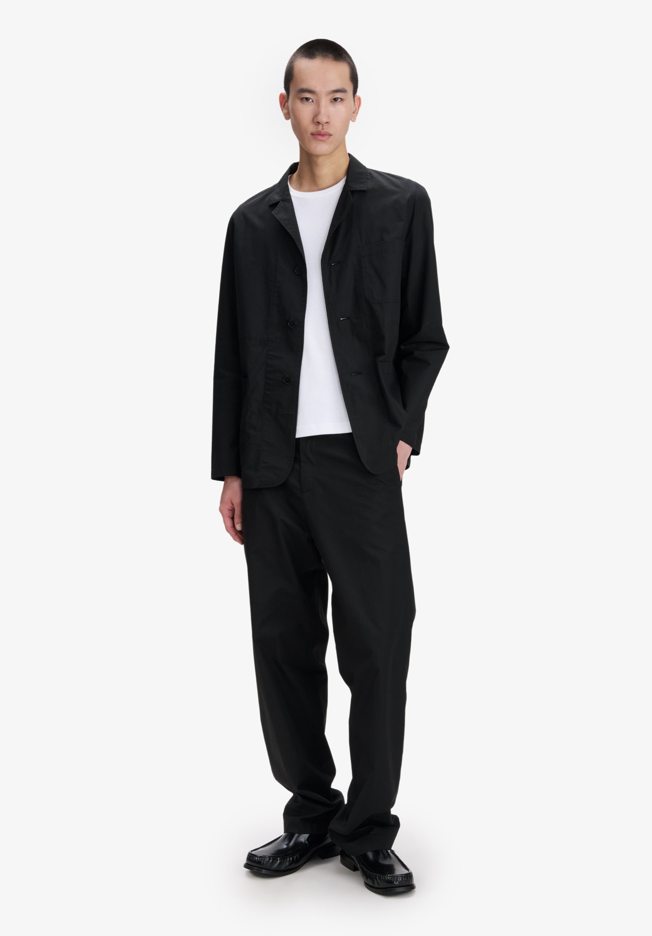 Black organic cotton trousers - 1