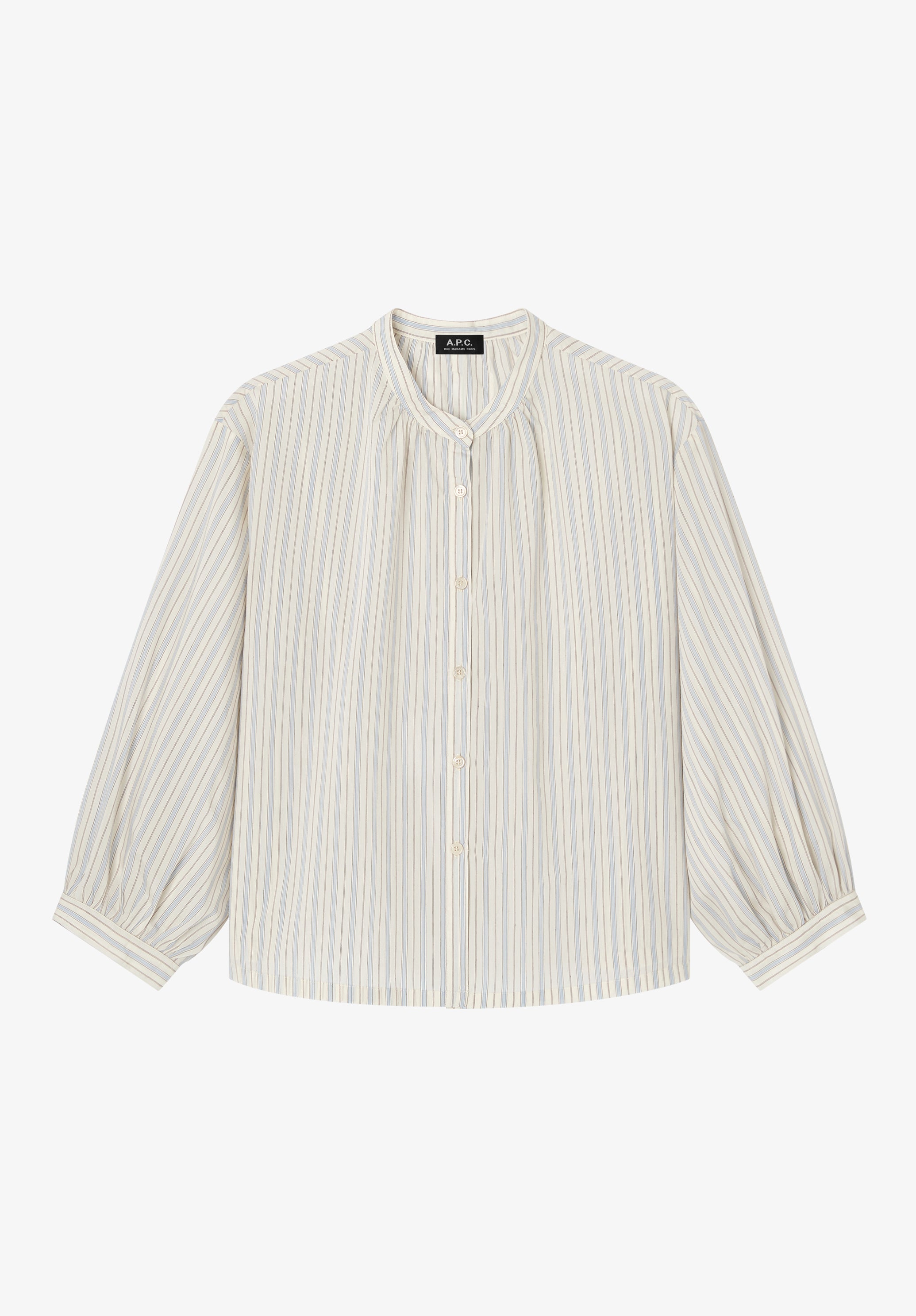 Ecru stand up collar blouse - 0