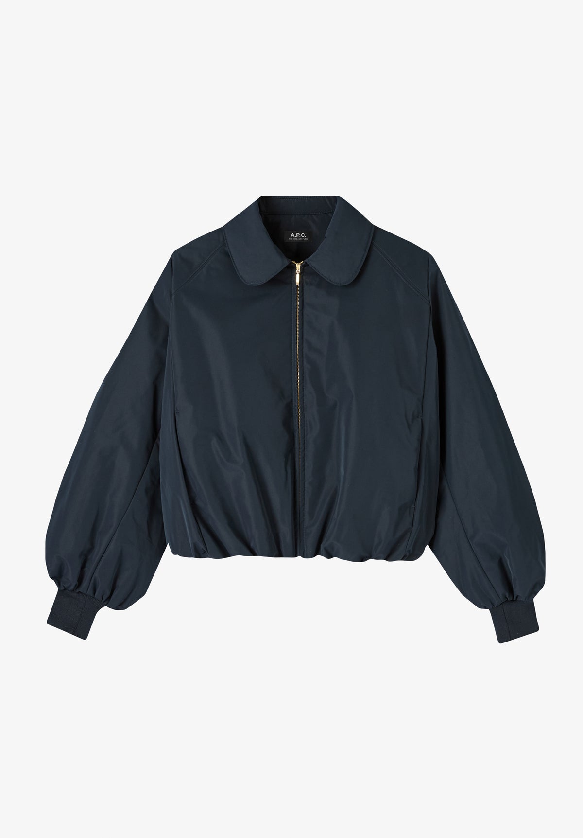 Bomberjacke aus marineblauem Taft