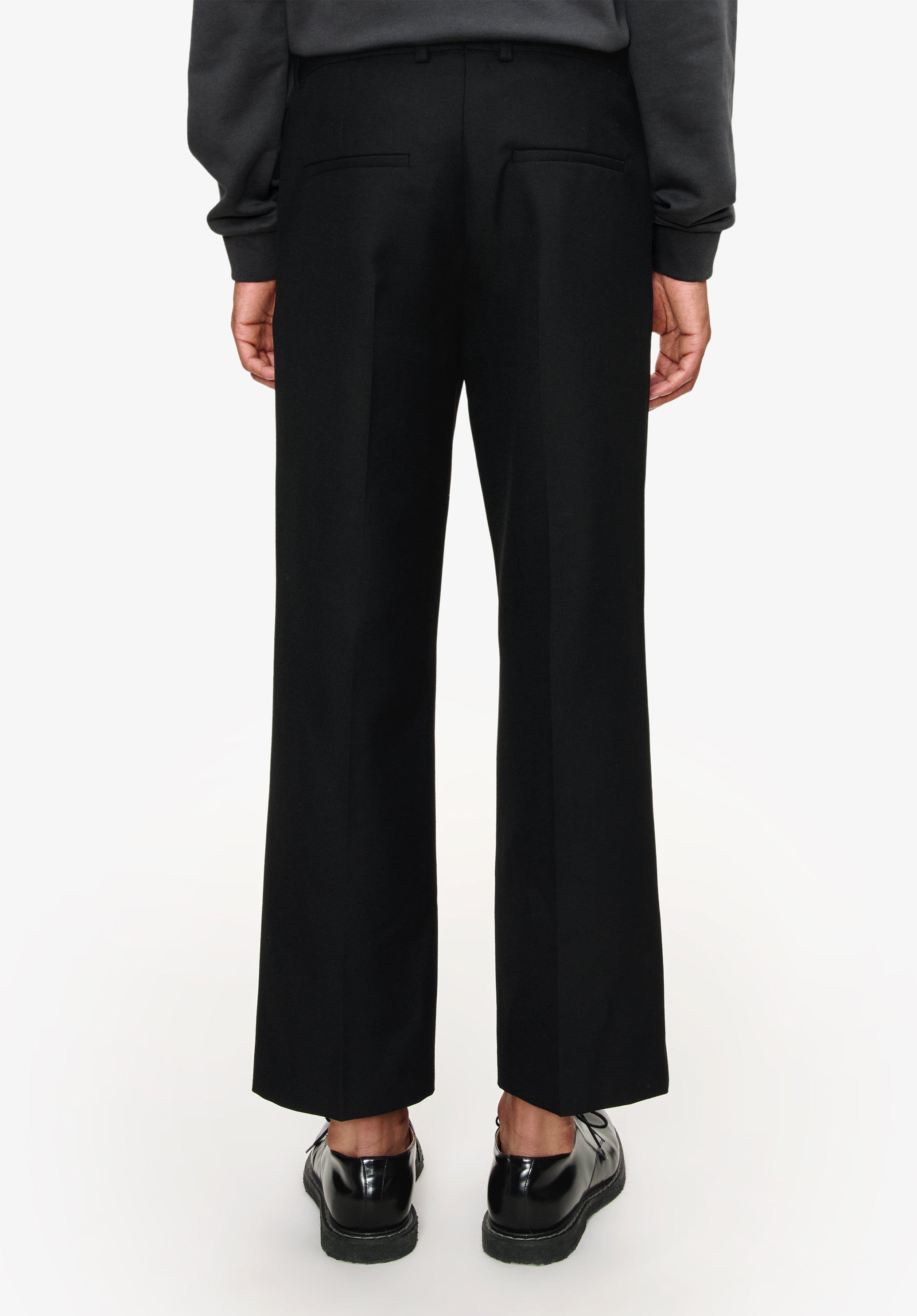 Straight, wide-leg trousers with permanent crease - 5