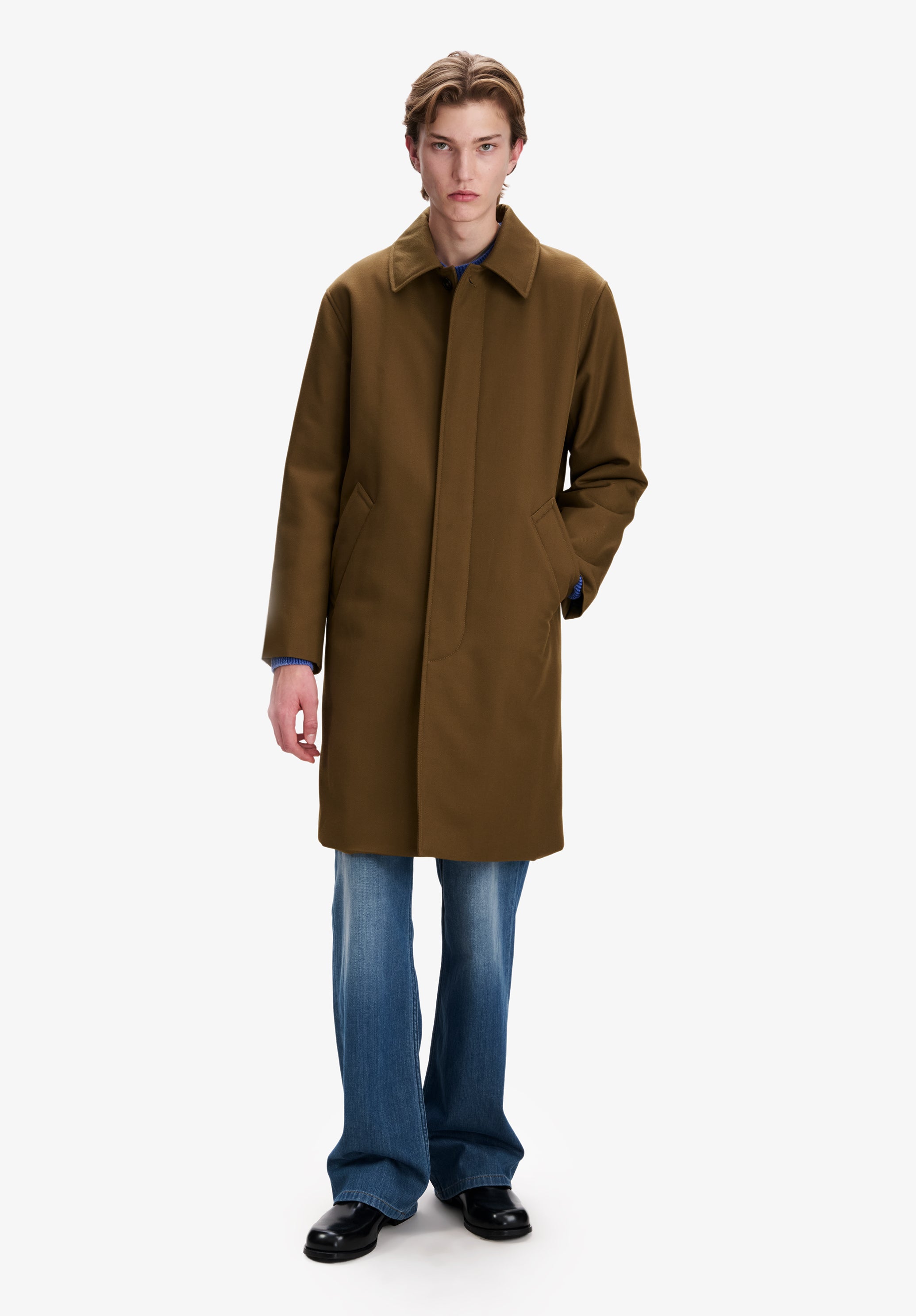 Khaki water-repellent wool mac - 3