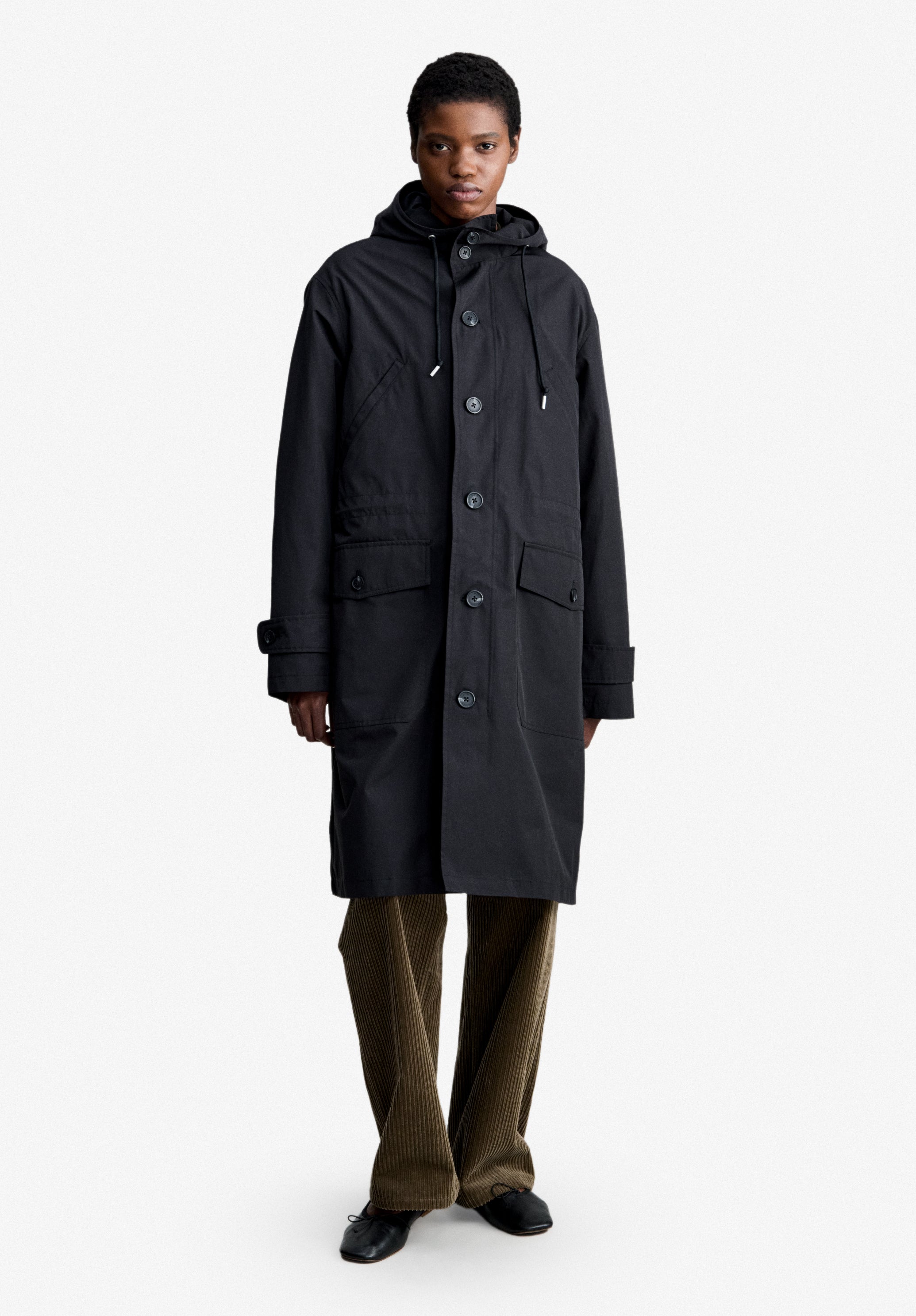 Black water-repellent parka - 1